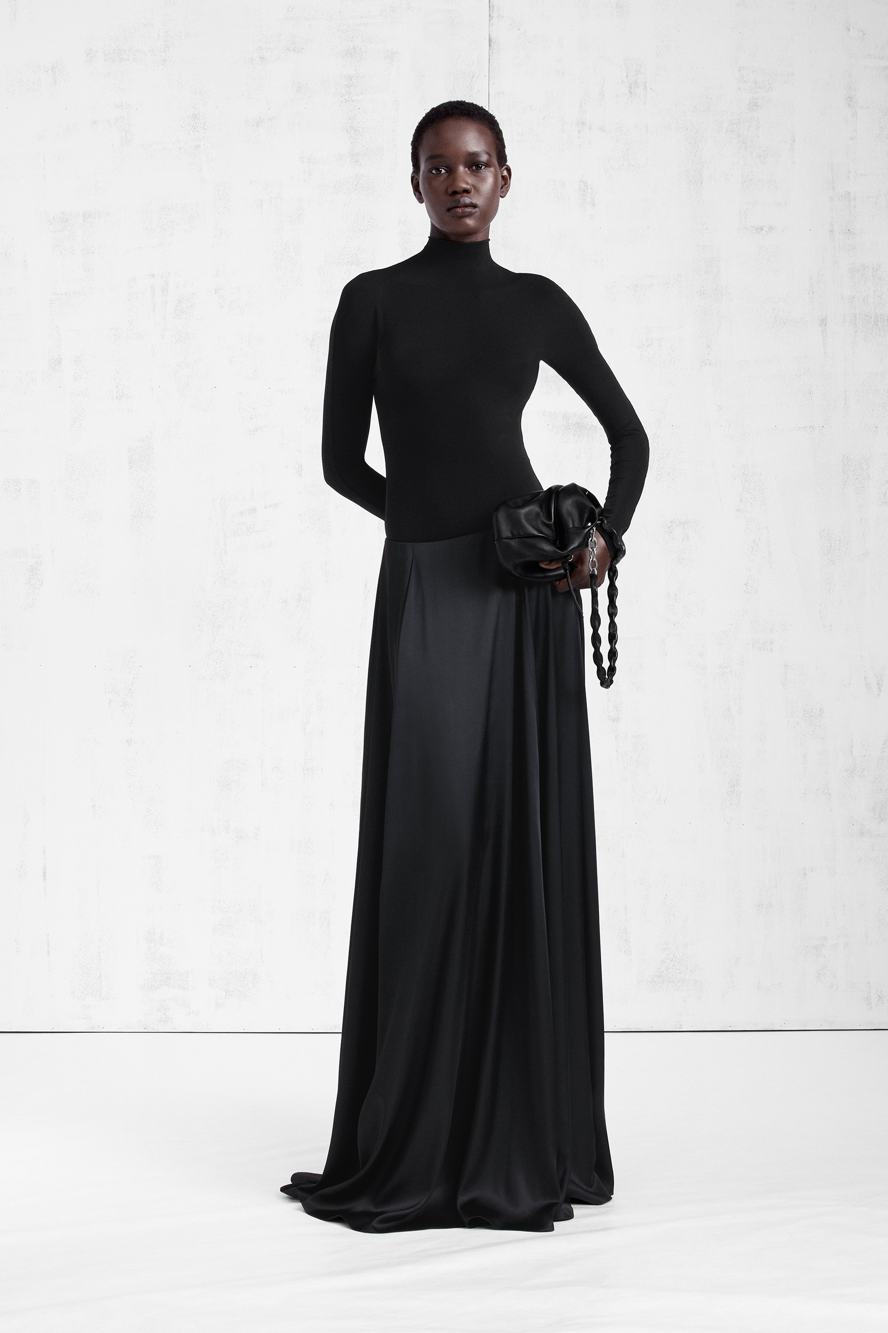 Elongated Satin Maxi Skirt