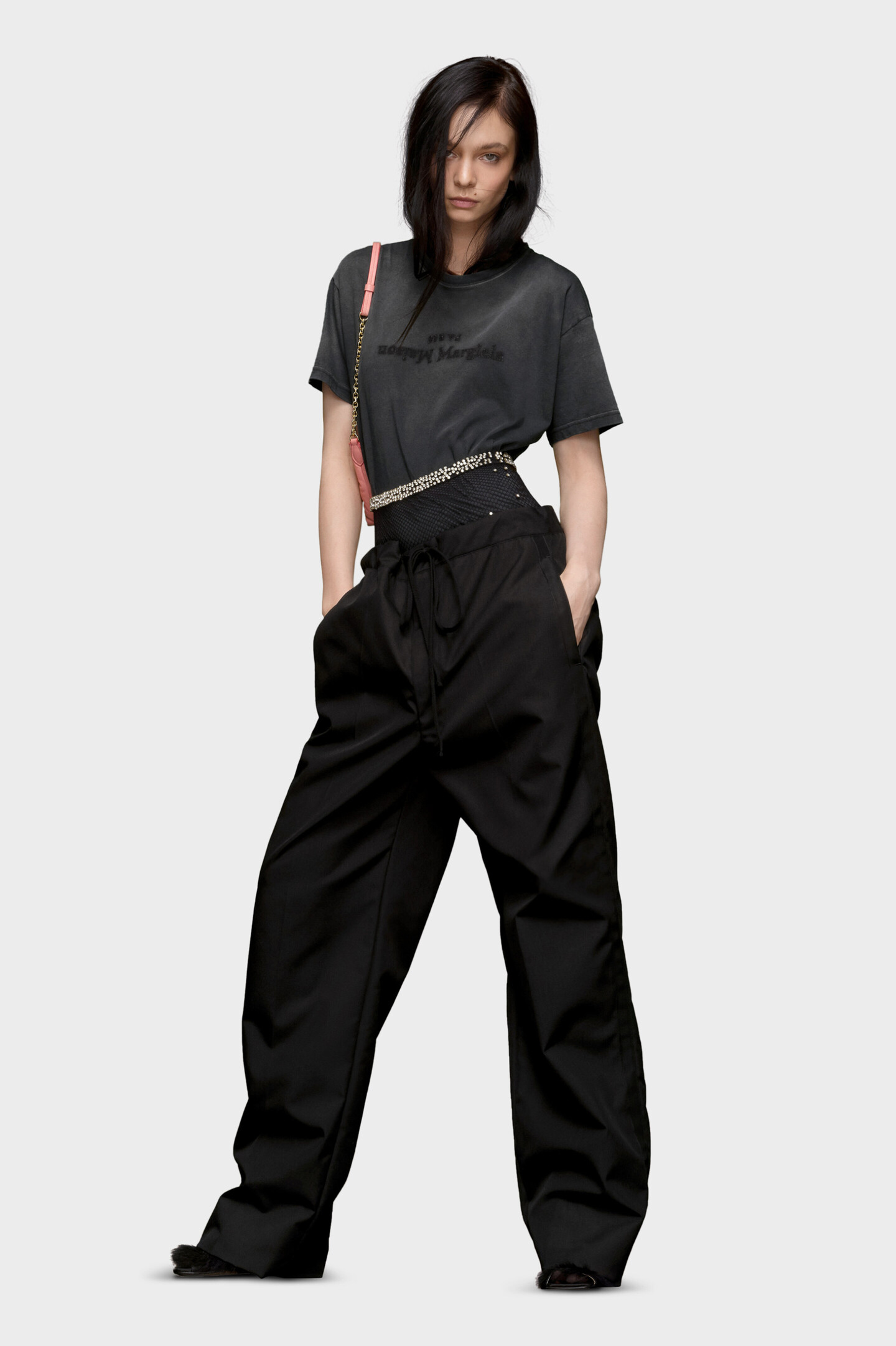 Women's Black Cotton Reverse Logo T-Shirt | Maison Margiela