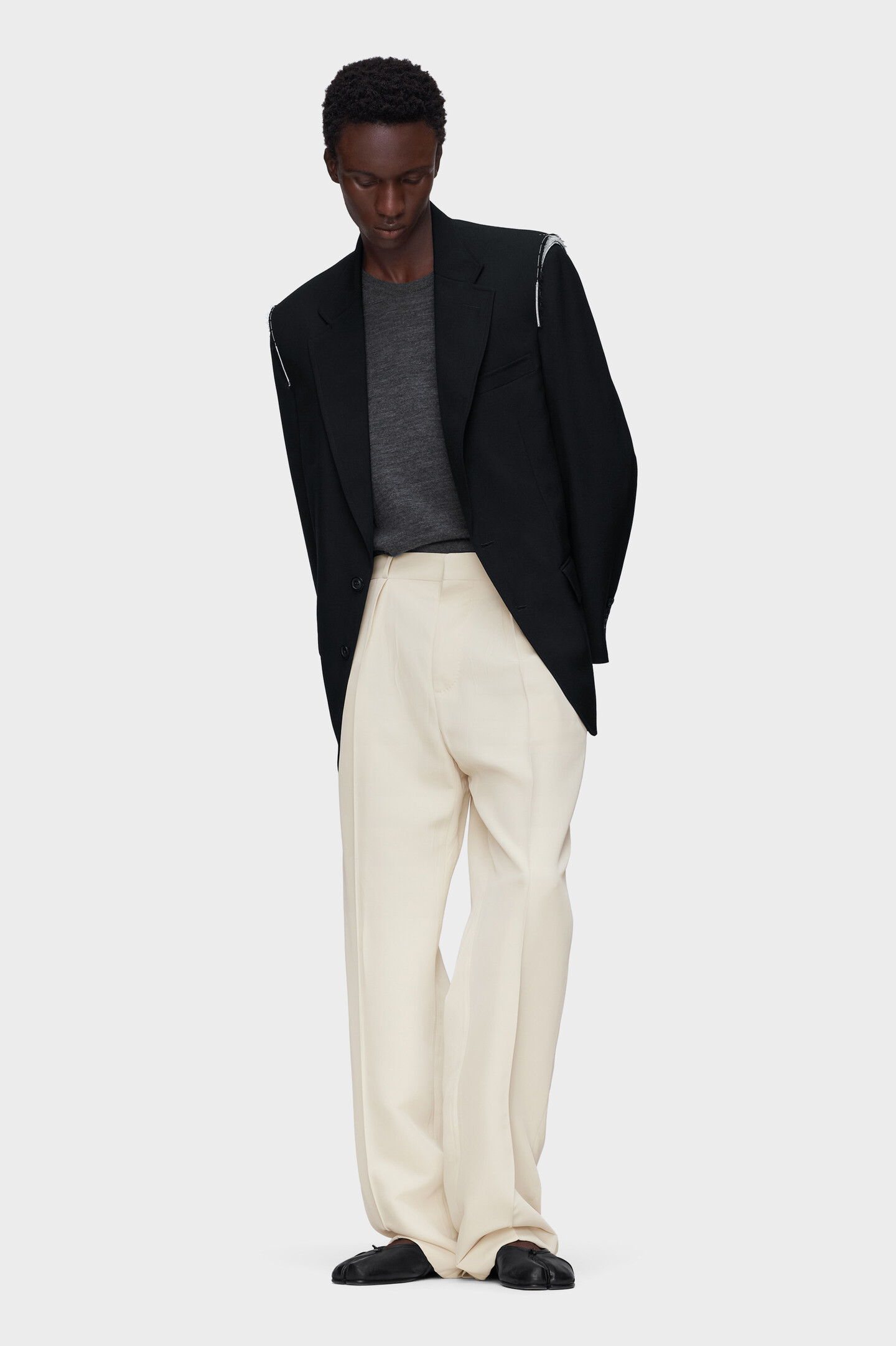 Black Wool single-breasted blazer | Maison Margiela Official