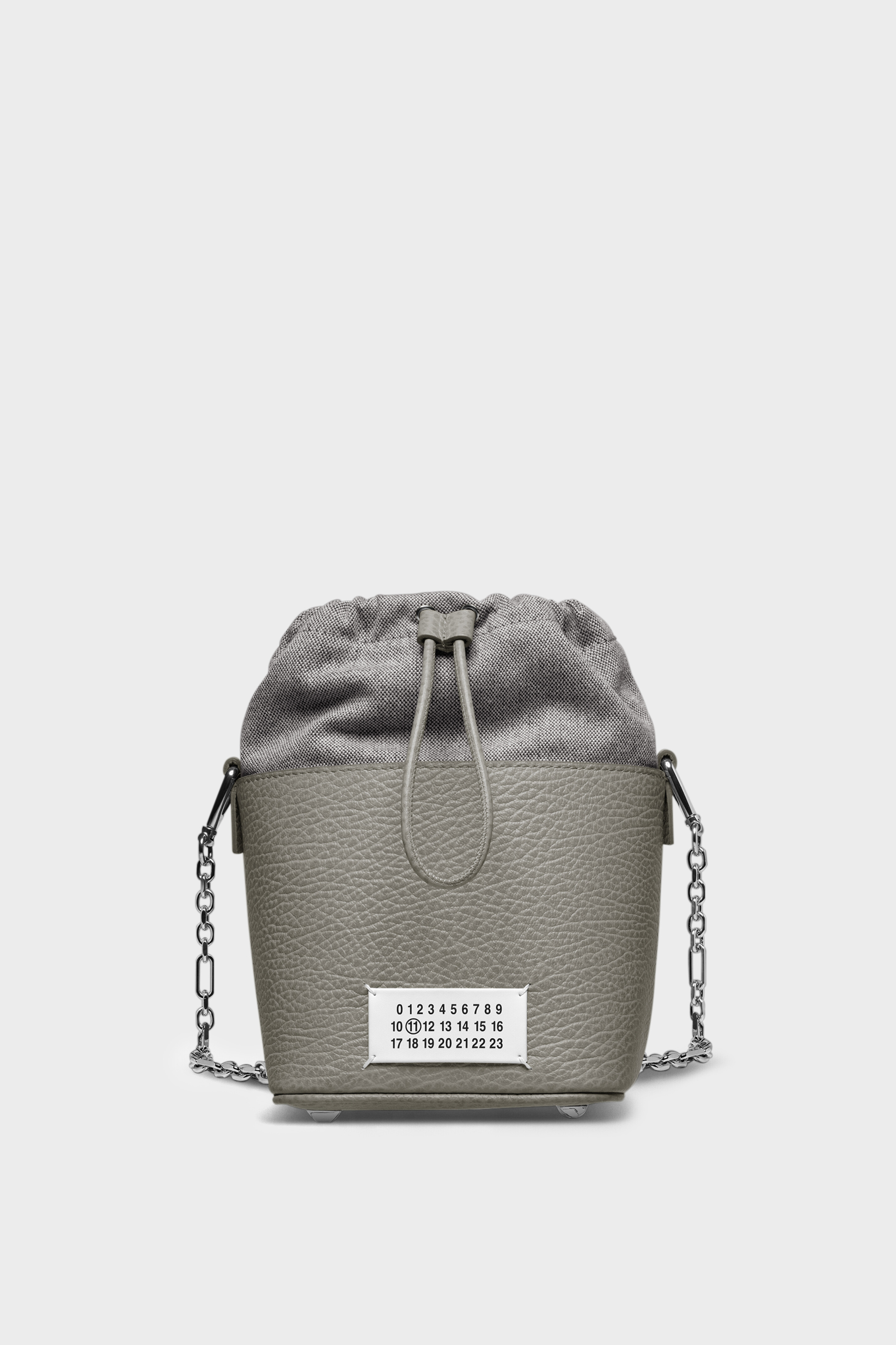 Gray Leather 5AC Bucket Small Shoulder Bag | Maison Margiela
