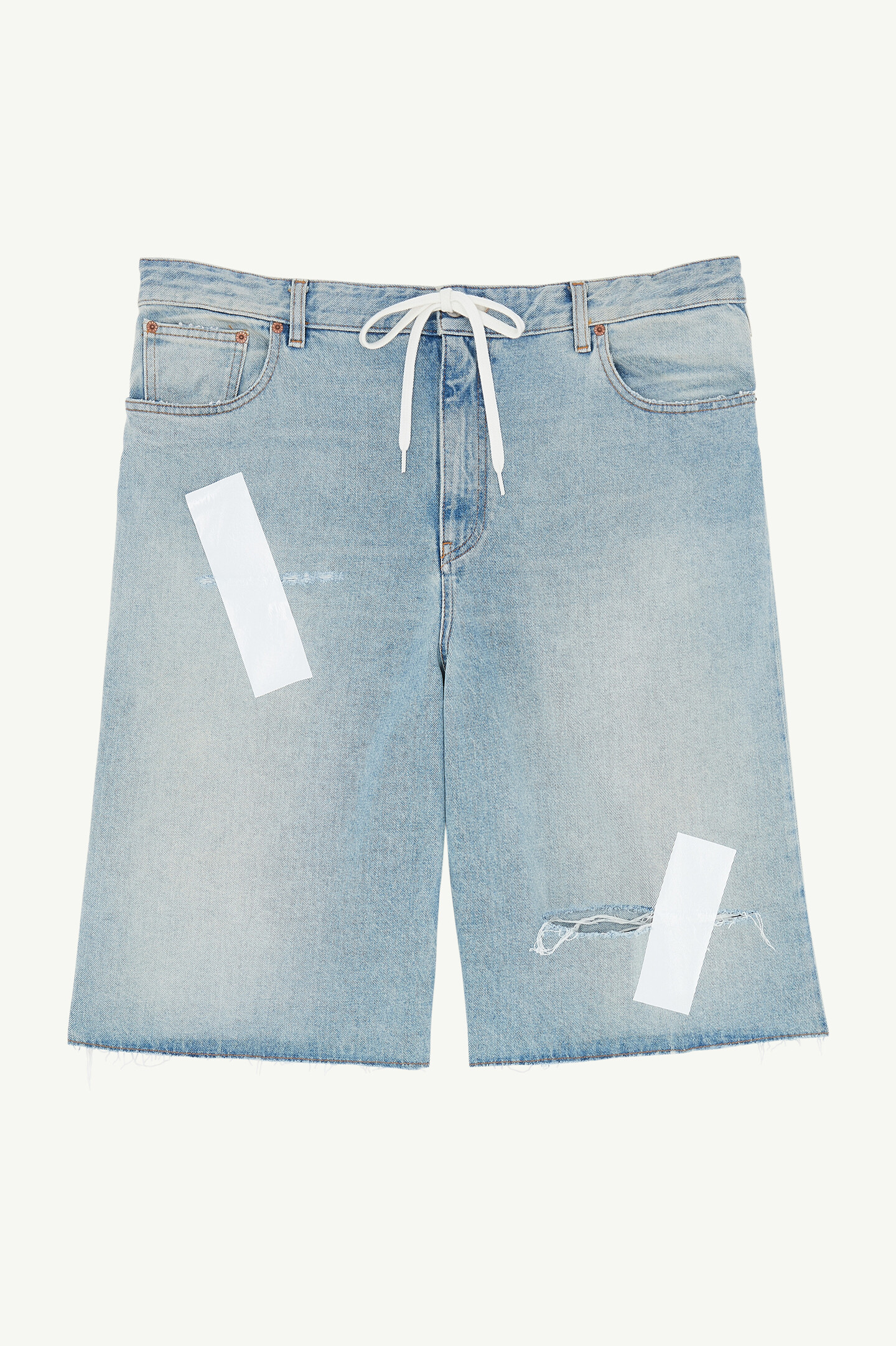 Light Blue Taped Denim Shorts | Maison Margiela