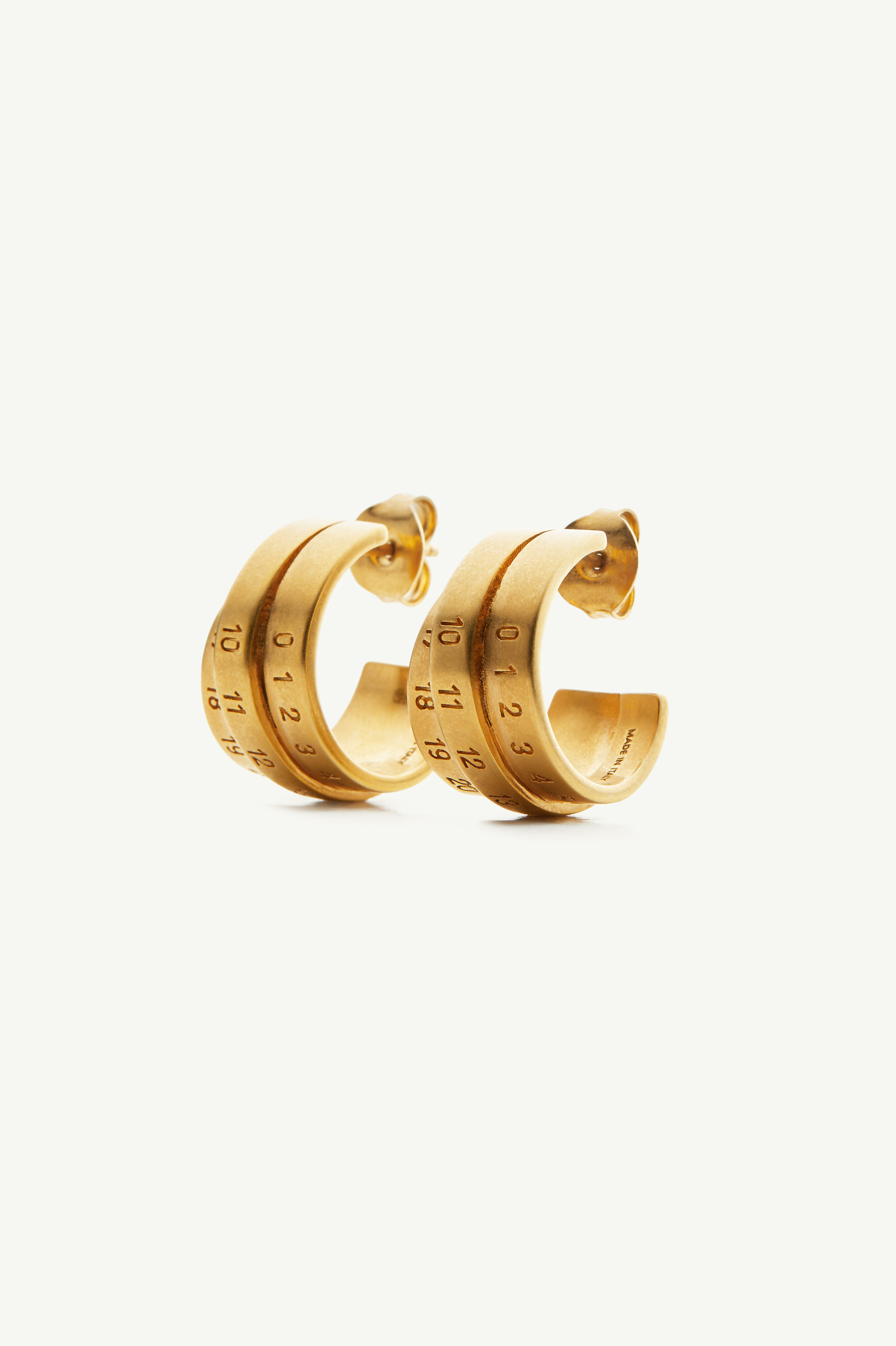 Gold-toned Brass Engraived Earrings | Maison Margiela