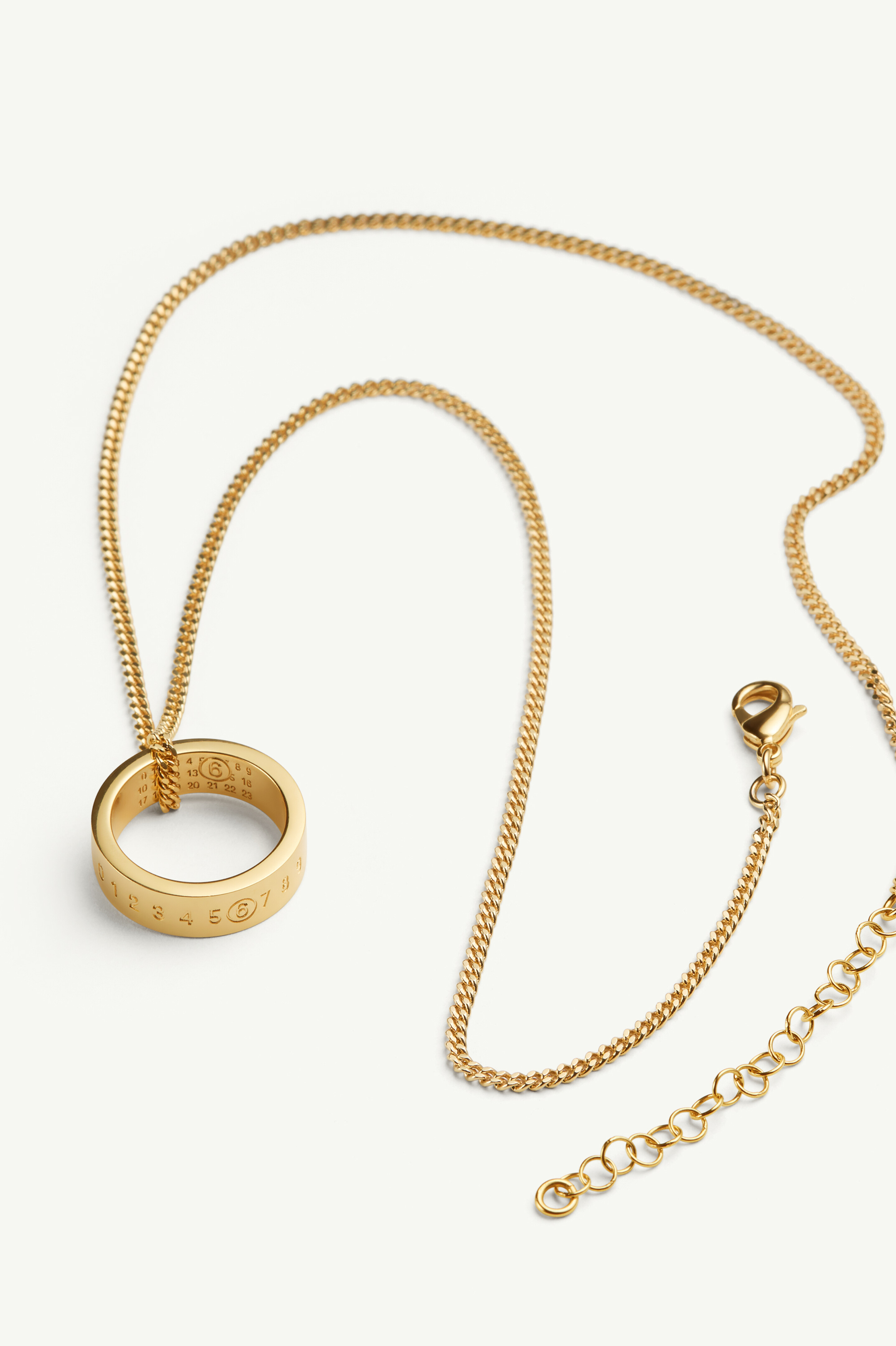 Gold numeric pendant necklace 3