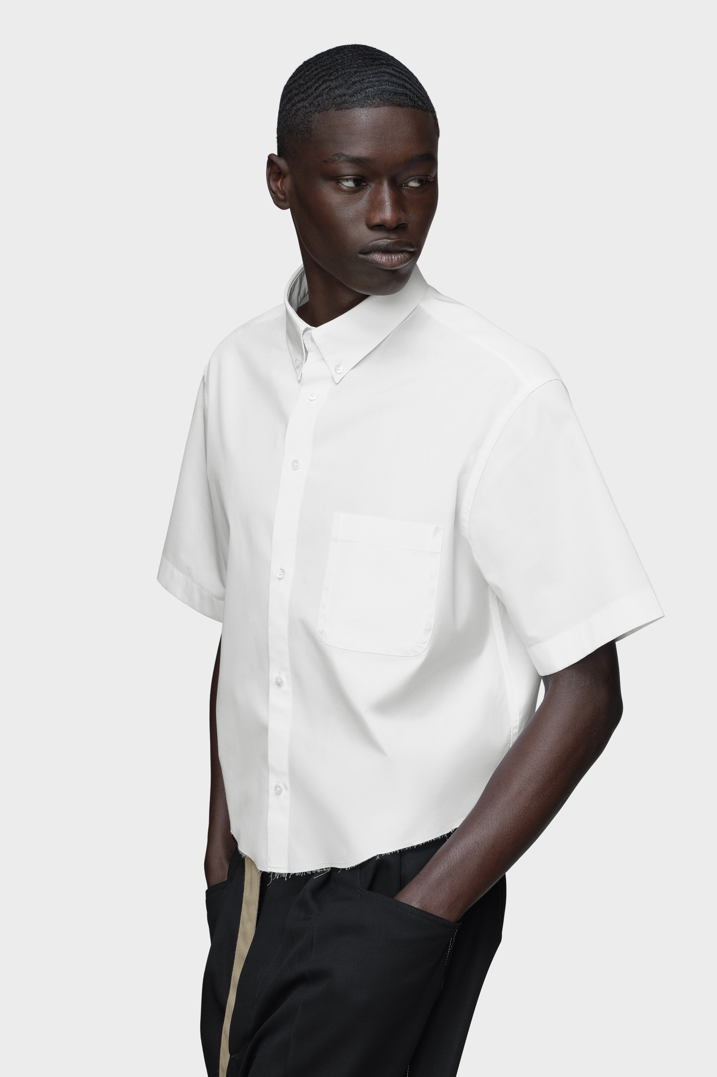Men's White Cotton Short-Sleeved Shirt | Maison Margiela