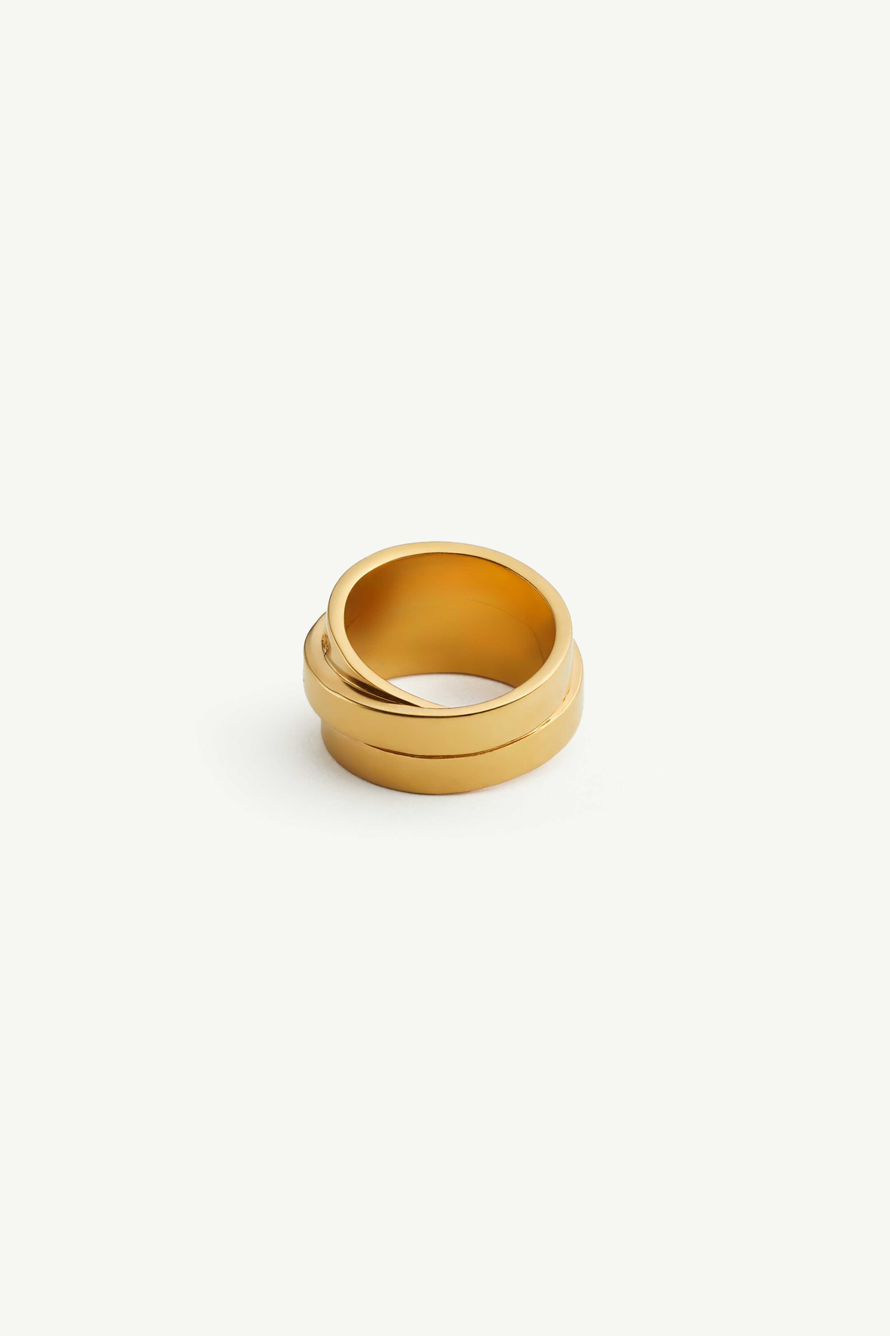 Yellow Brass Triple Logo Ring | Maison Margiela