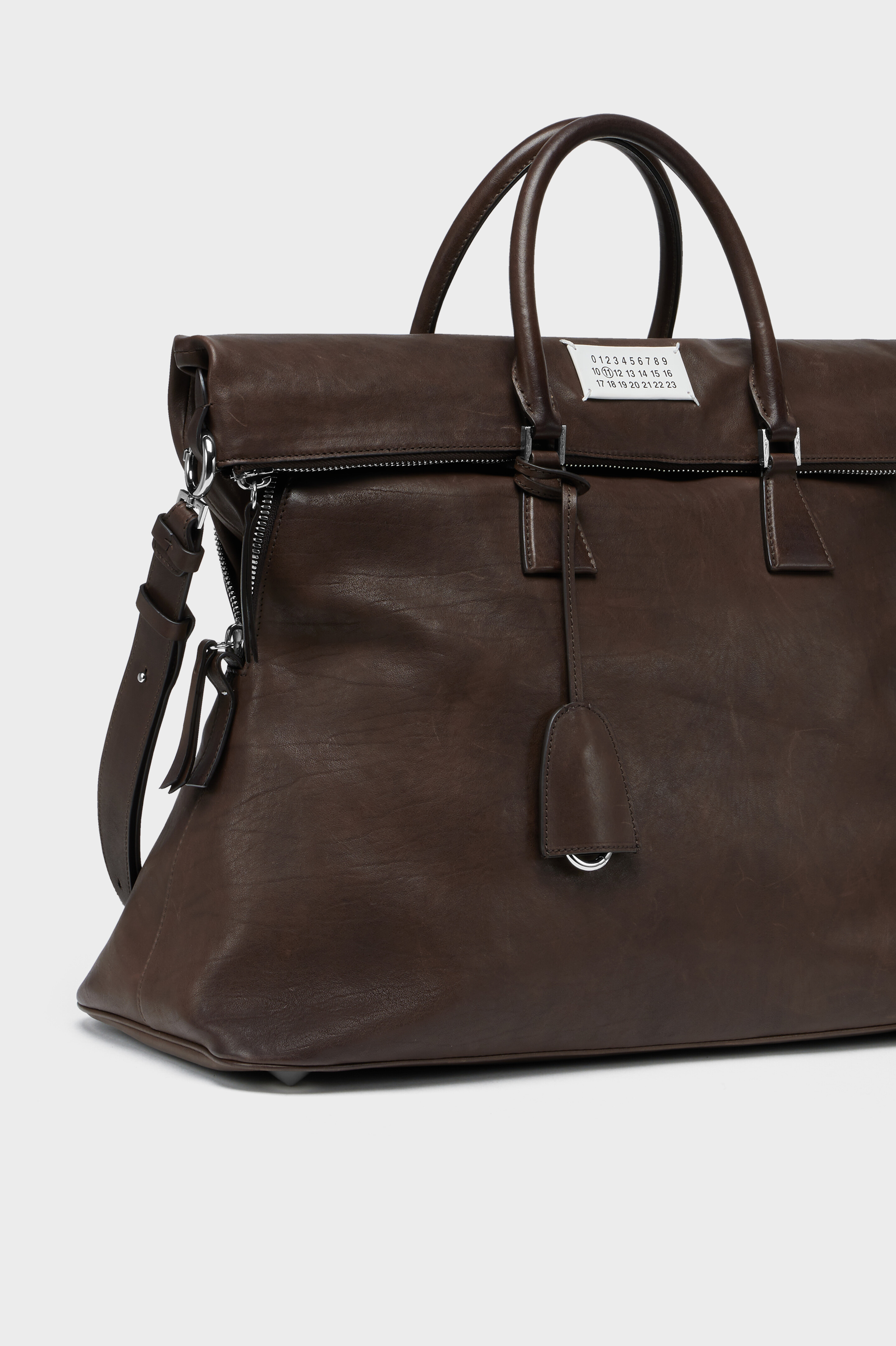 Brown Calf Leather 5AC Crossbody Bag Loved To Death XL | Maison