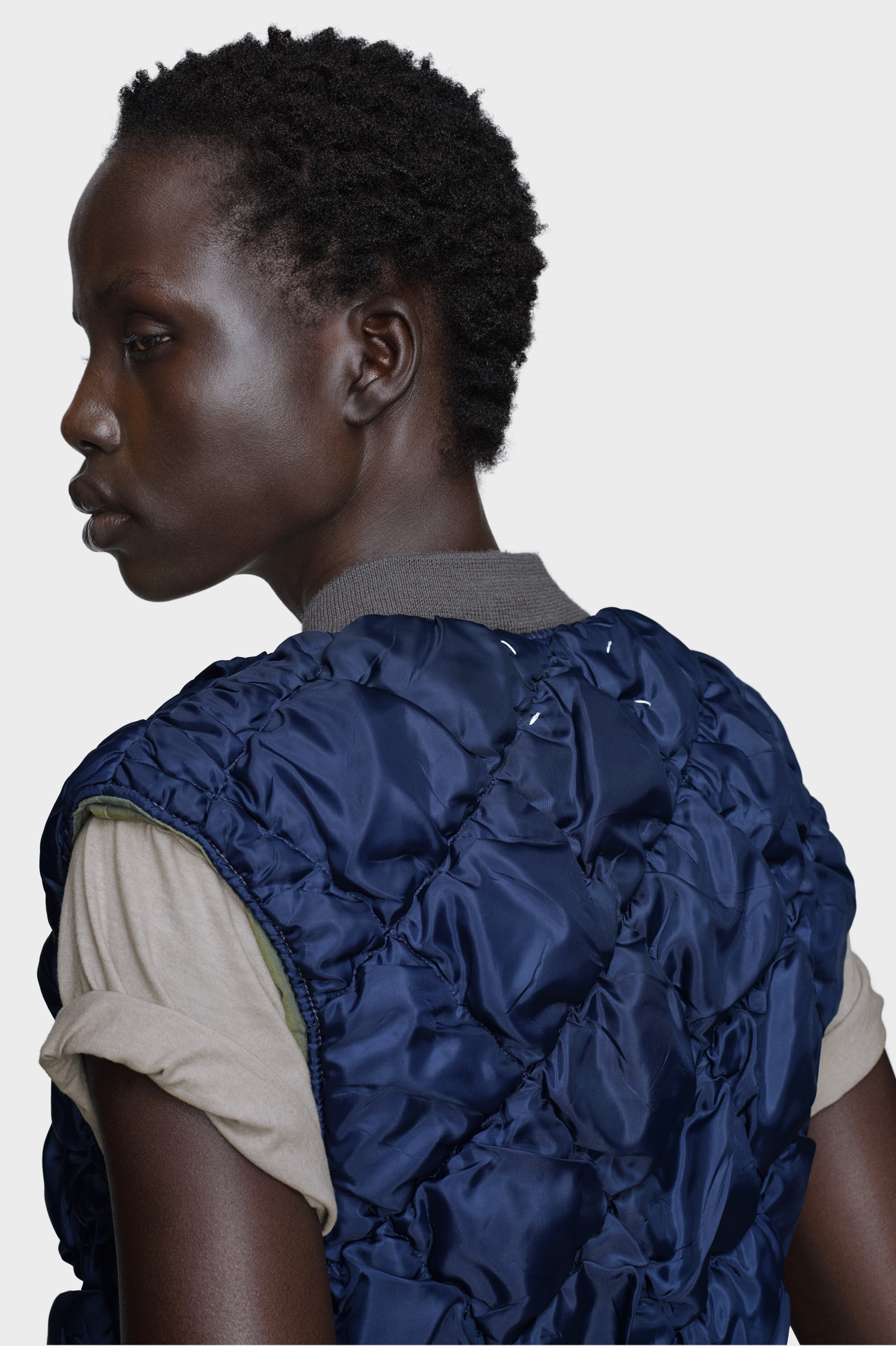 Women's Green Cotton & Linen Reversible Gilet