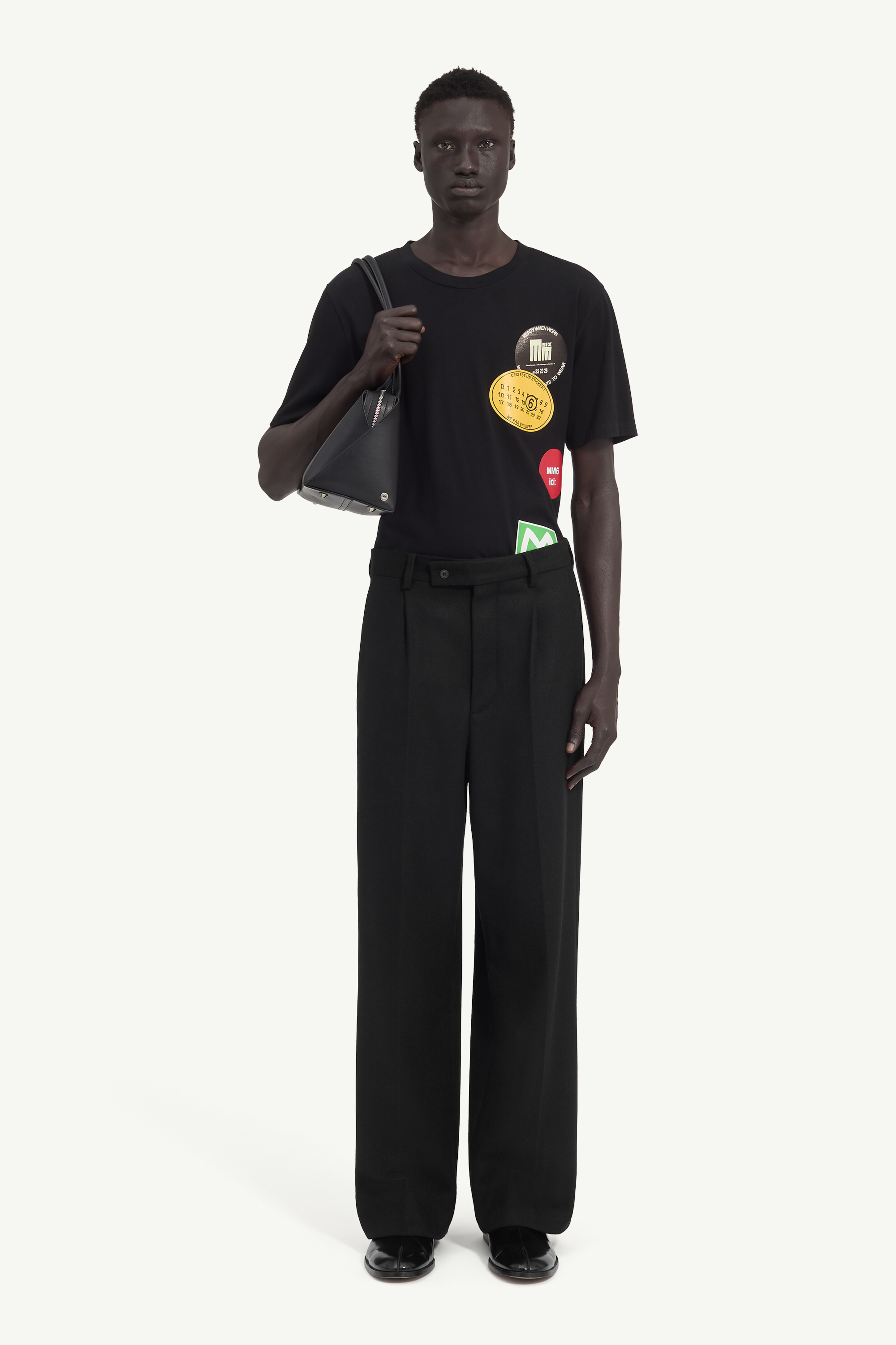 Soft flannel pleated trousers