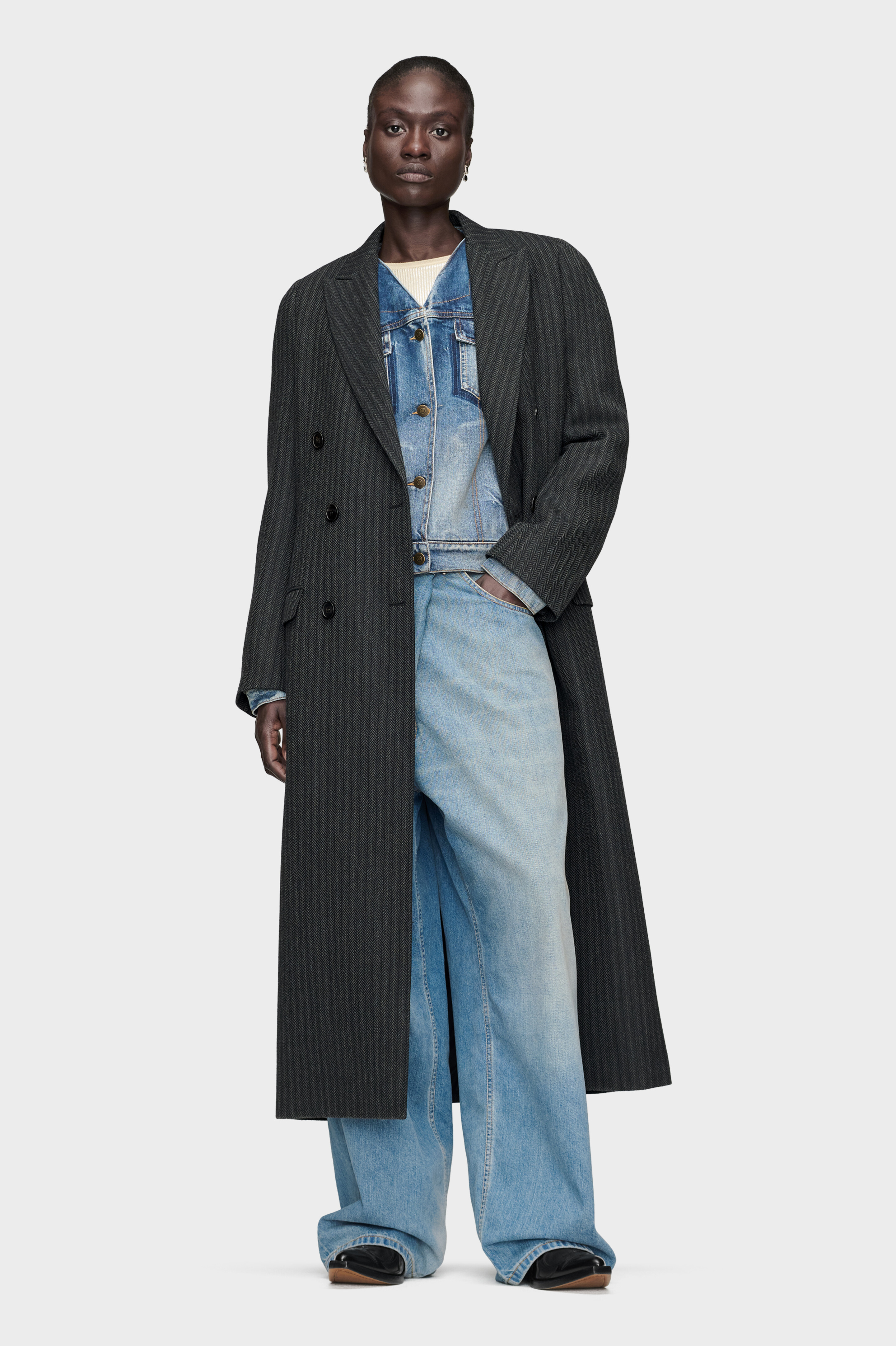 Black Virgin Wool Long Coat | Maison Margiela Official