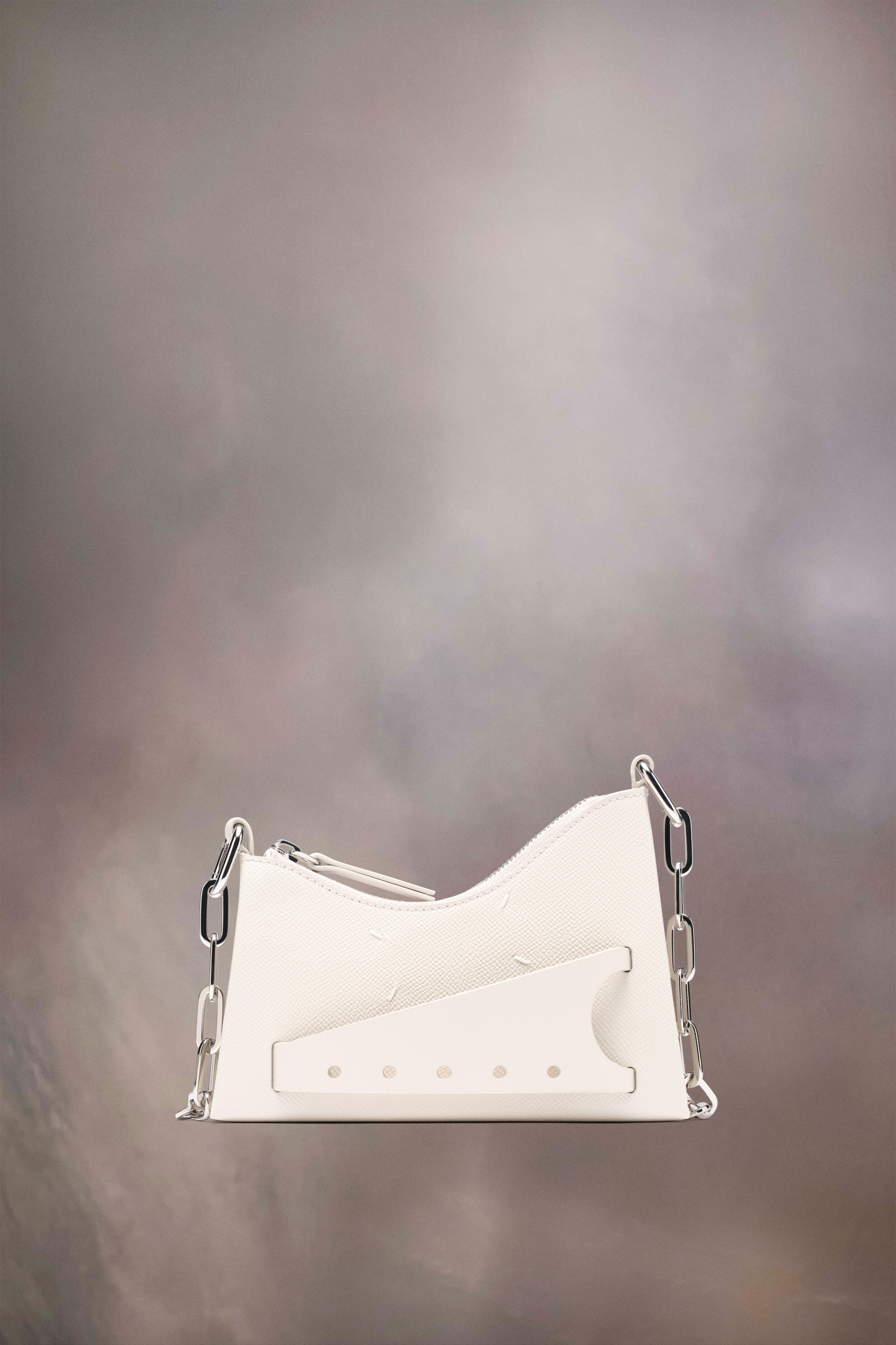 Beige Leather Snatched Micro Hobo Bag | Maison Margiela