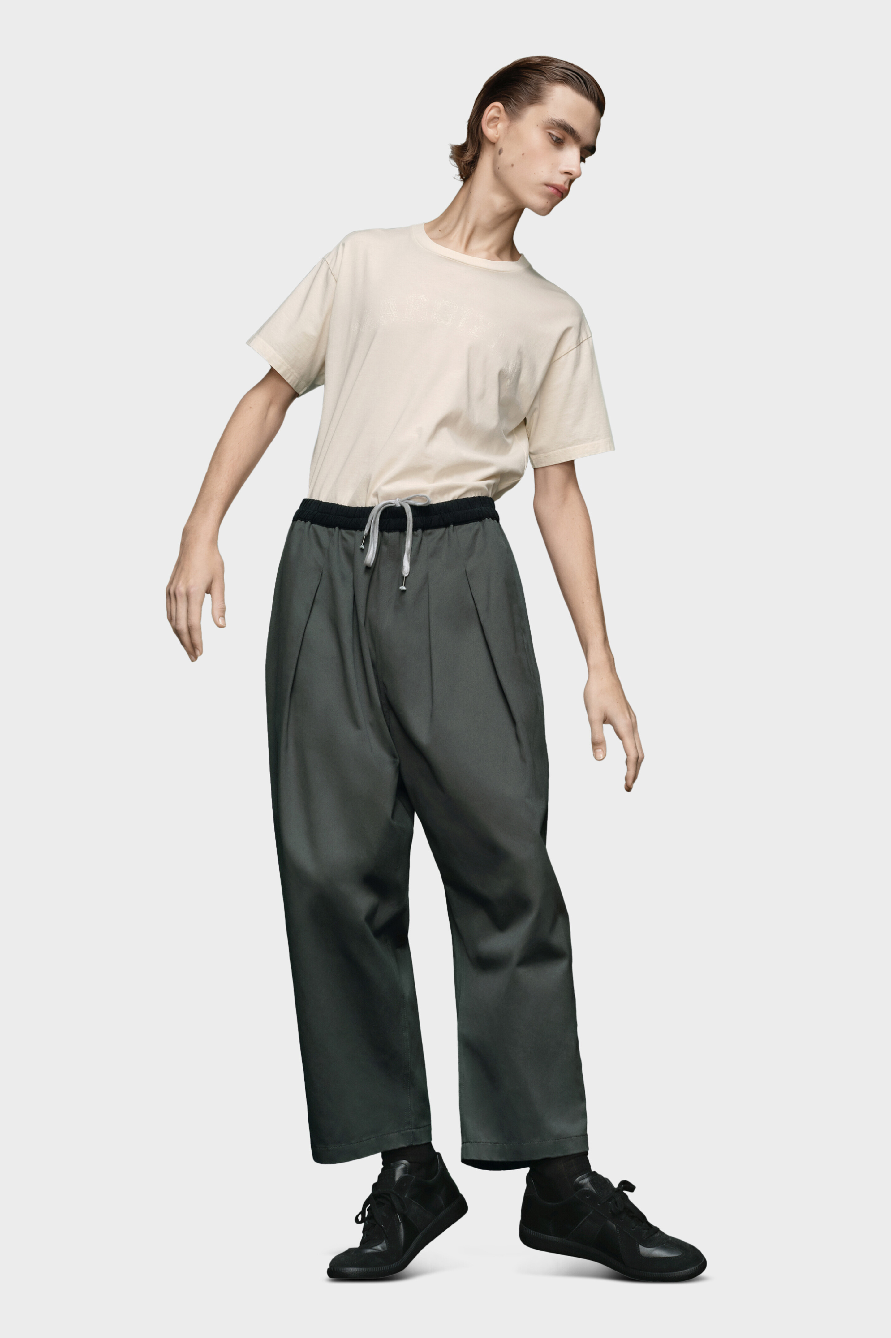 Margiela グレー&ブラック　レイヤード　トラウザーズ Maison Margiela メンズ トラウザーズ | SSENSE 日本
