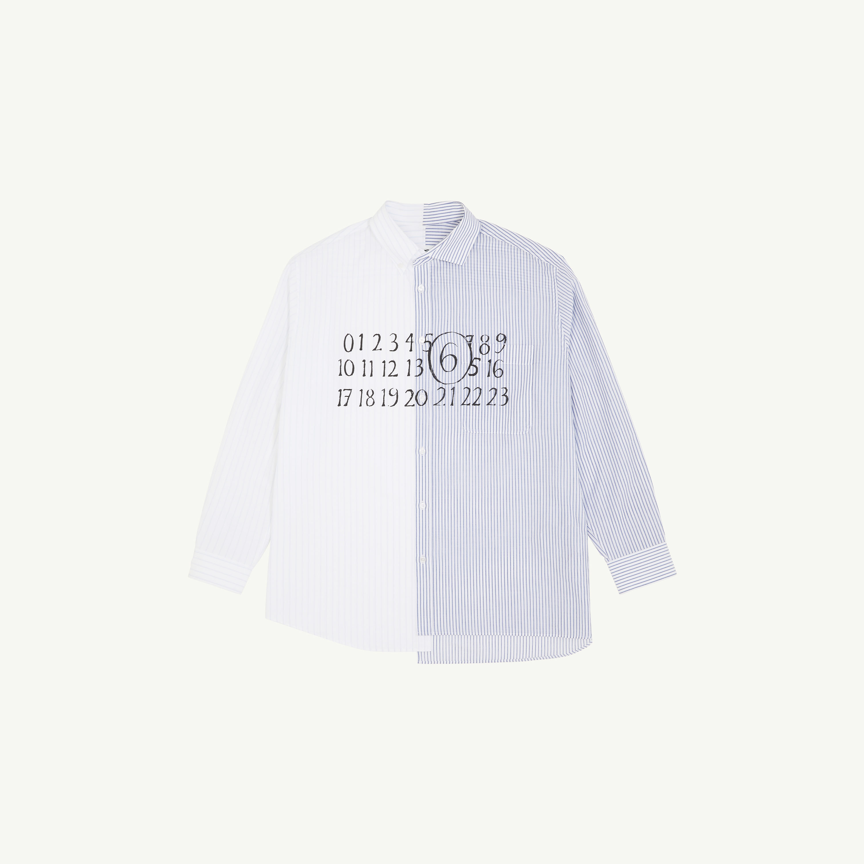 White Numeric asymmetric shirt | MM6 Official