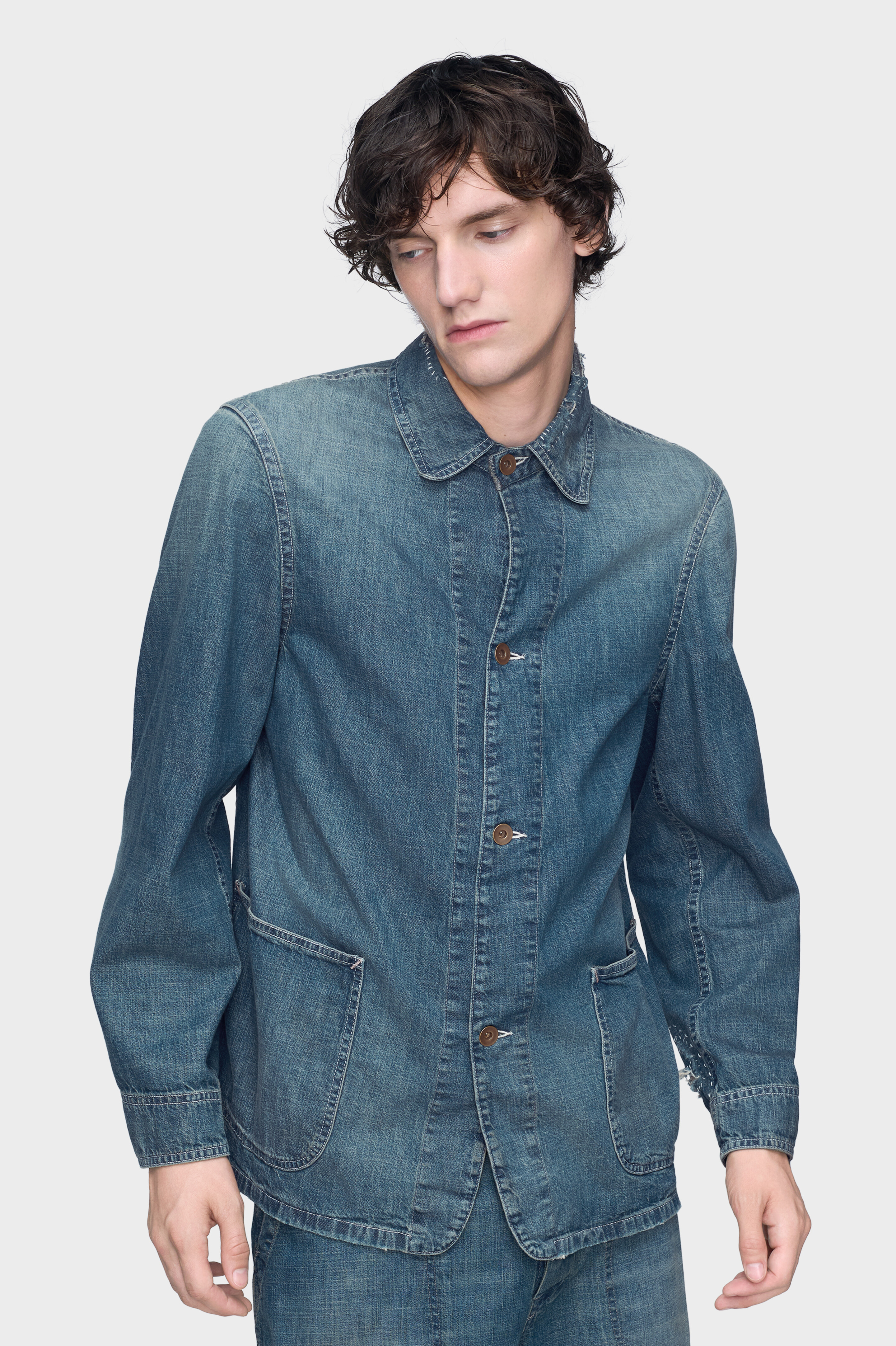 Denim caban jacket