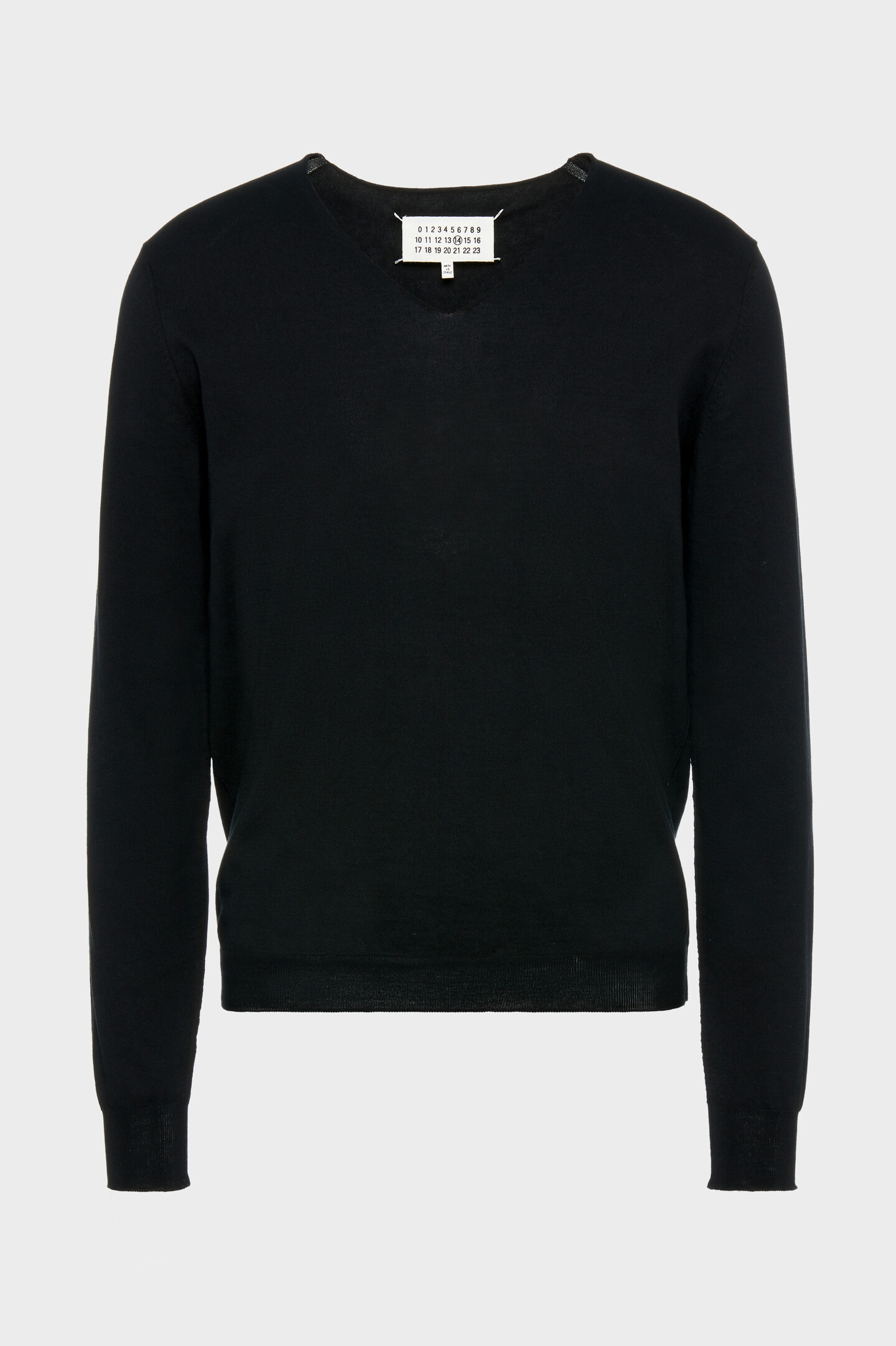 Cotton V-Neck Sweater Black | Maison Margiela Official