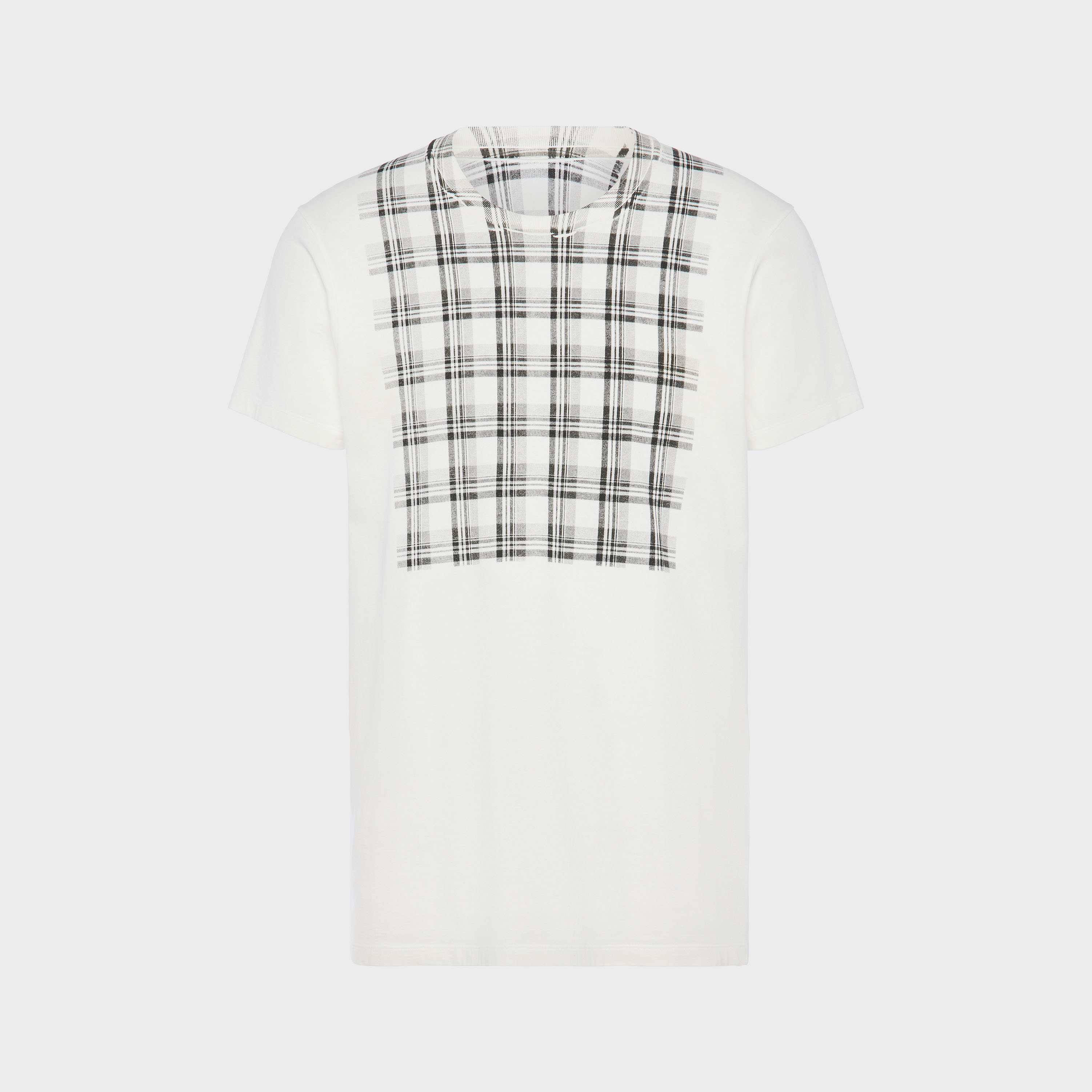 Cotton T-shirt with check panel