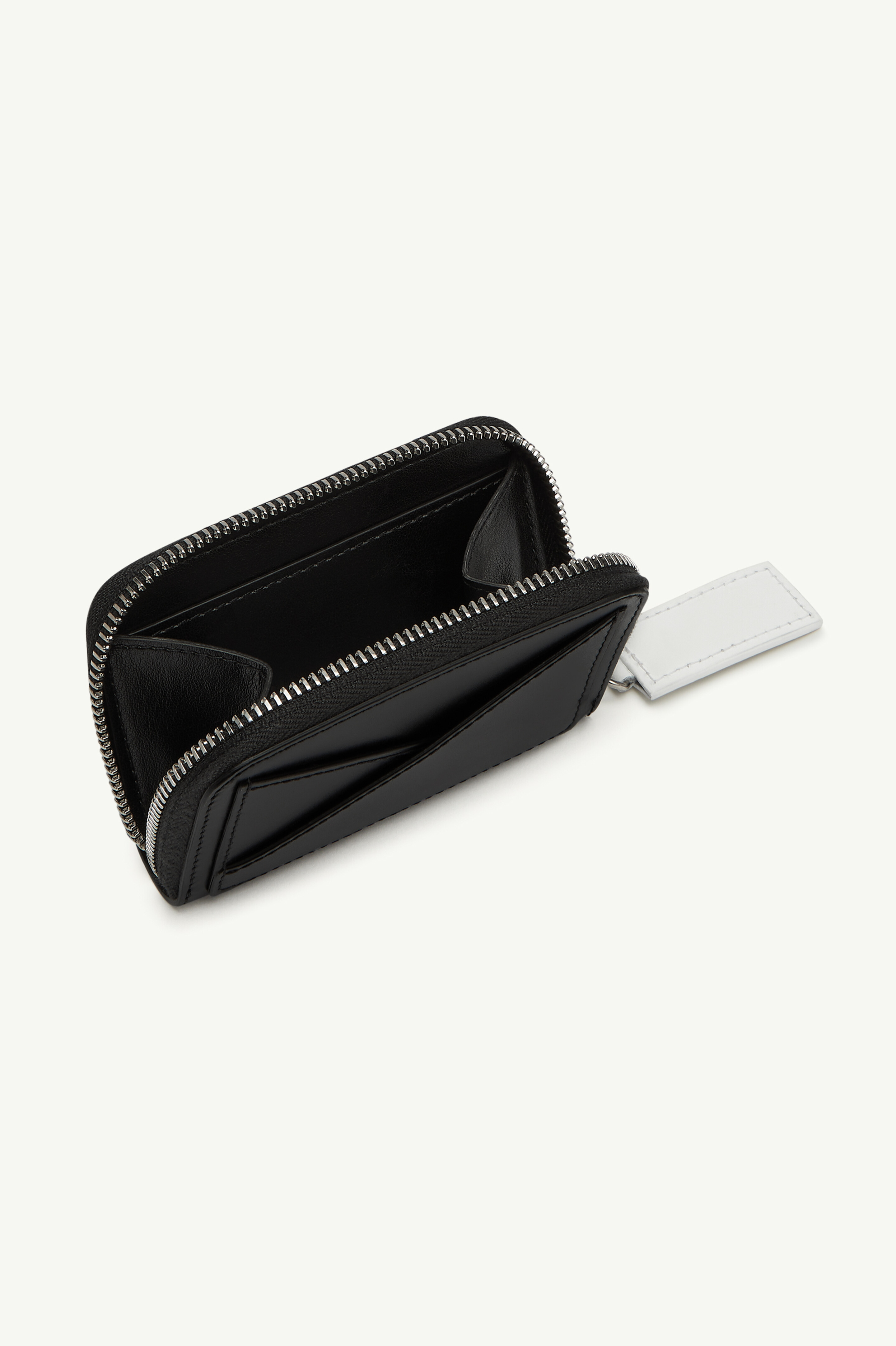 Black Calf Leather Japanese 6 Wallet | MM6