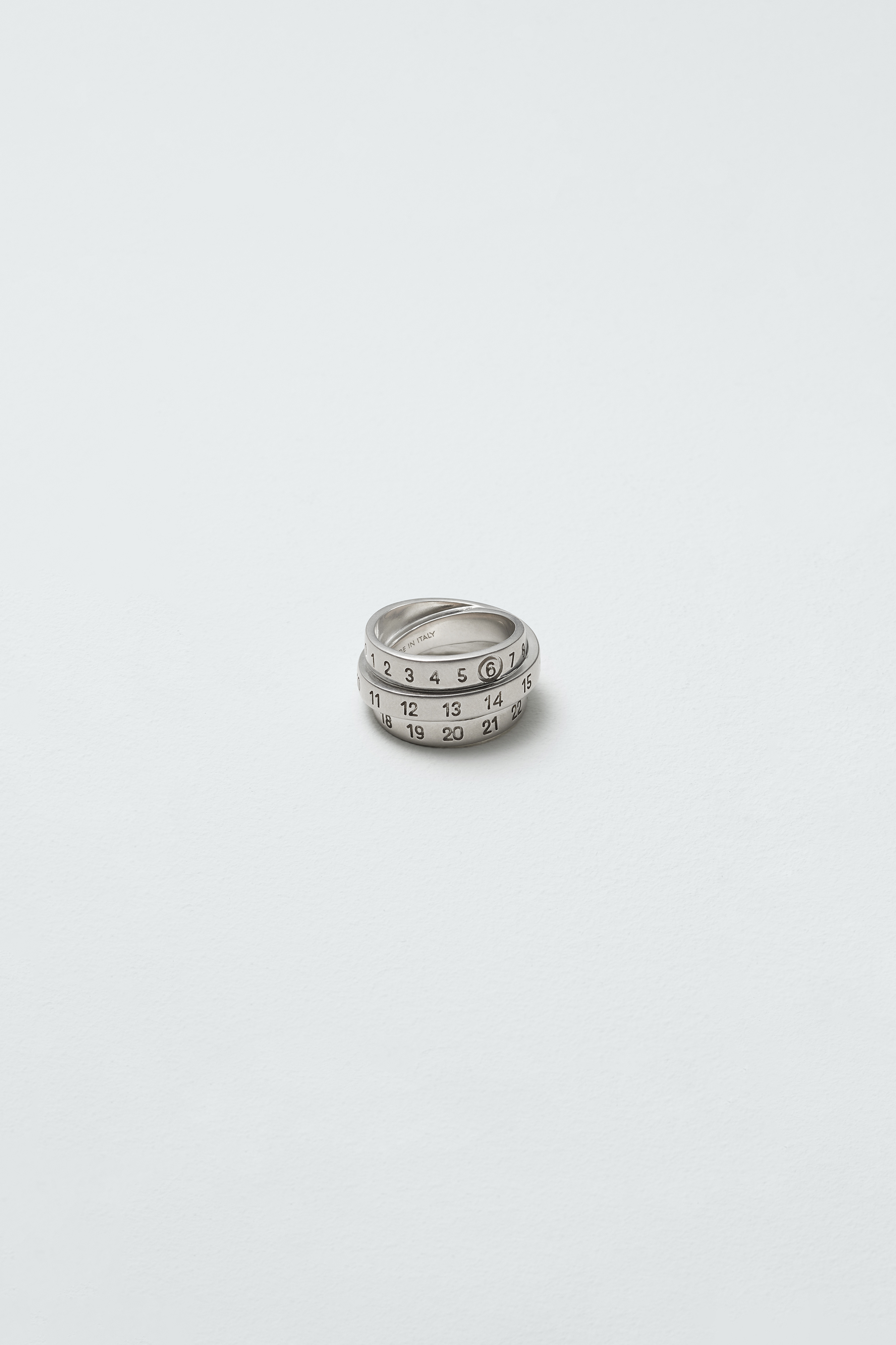 Triple Logo Numeric Signature Ring