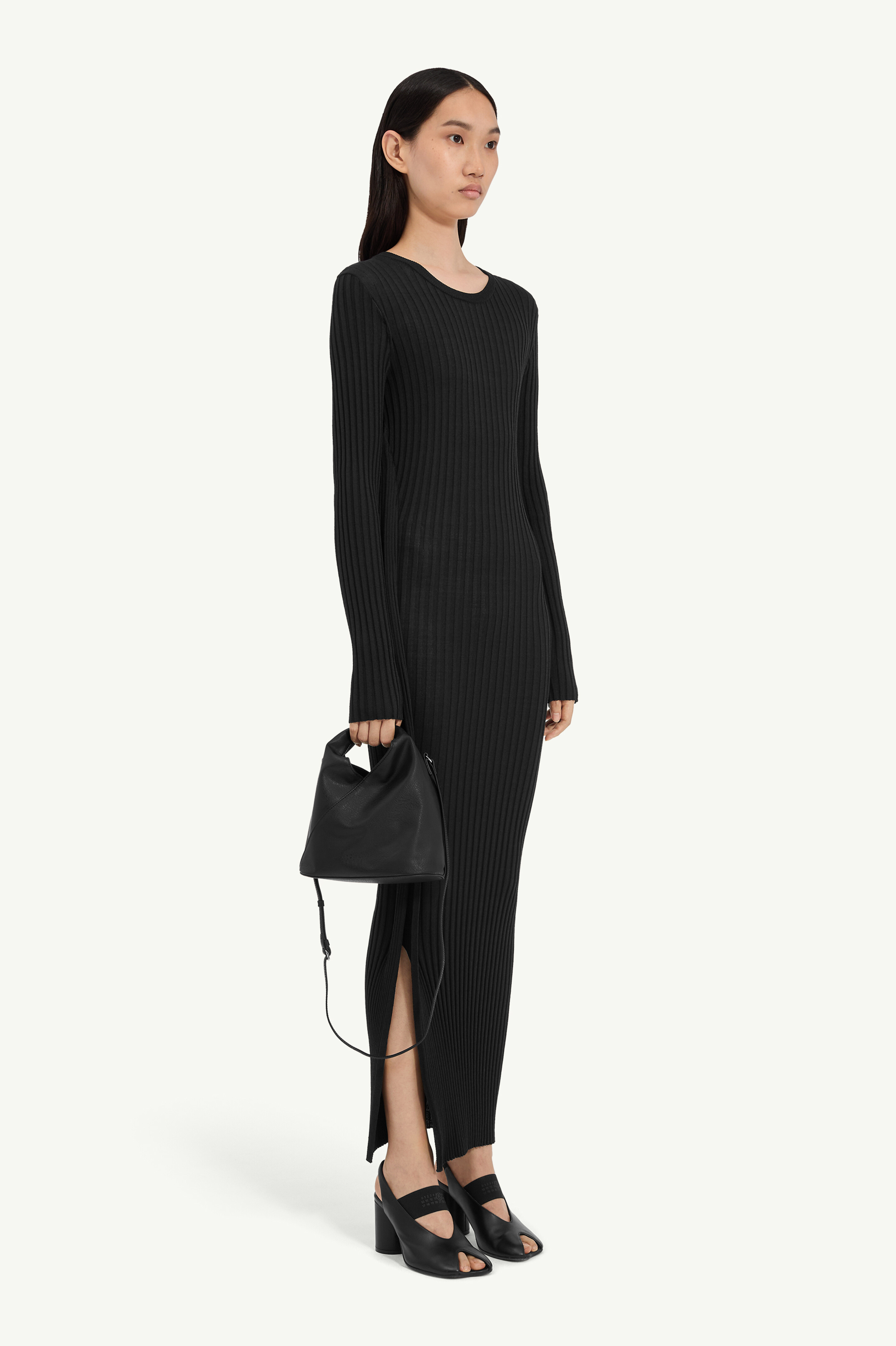 Ribbed knit midi dress