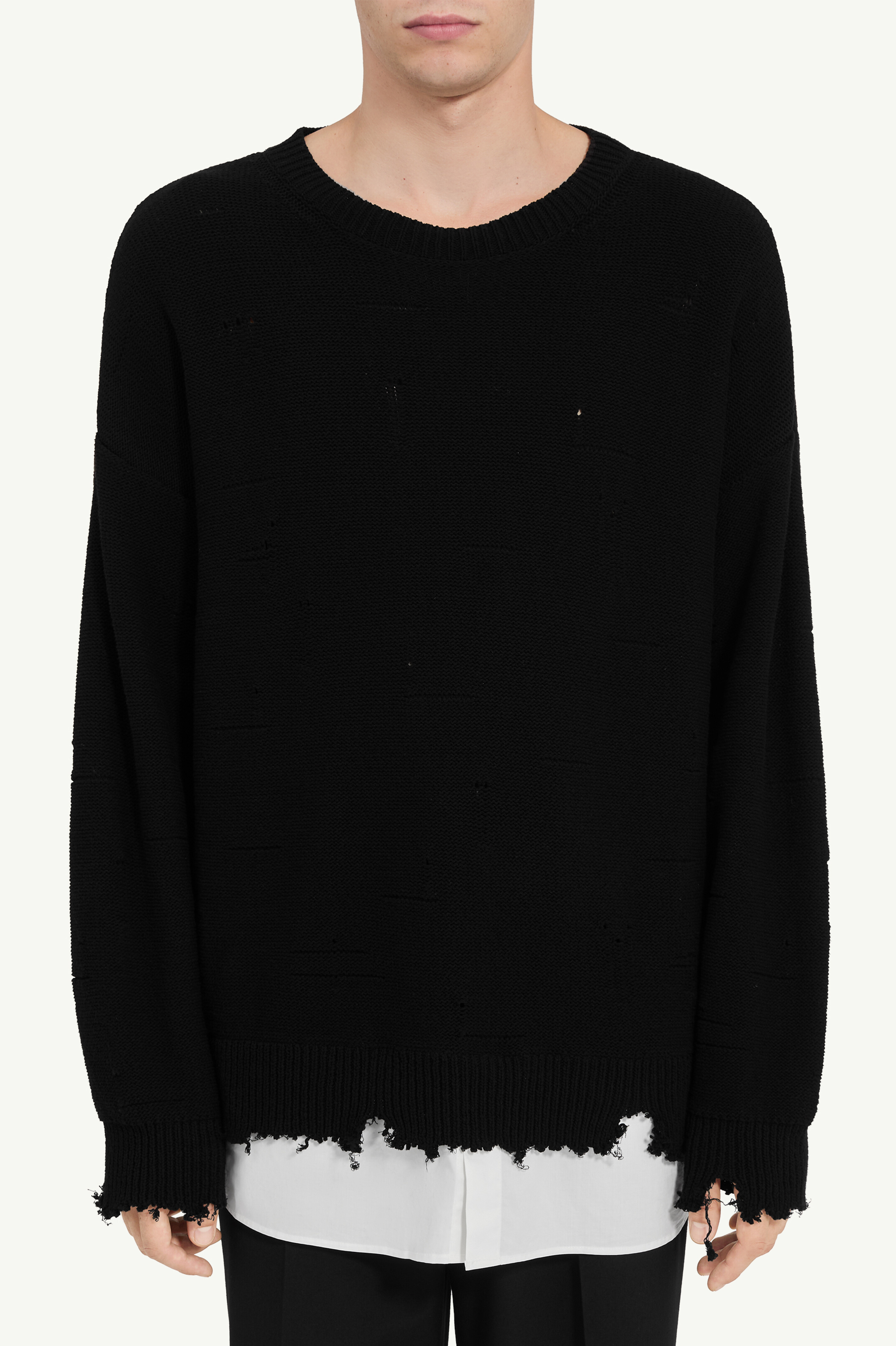 MM6 ディストレスニット　Sサイズ ディストレスド ヘム セーター