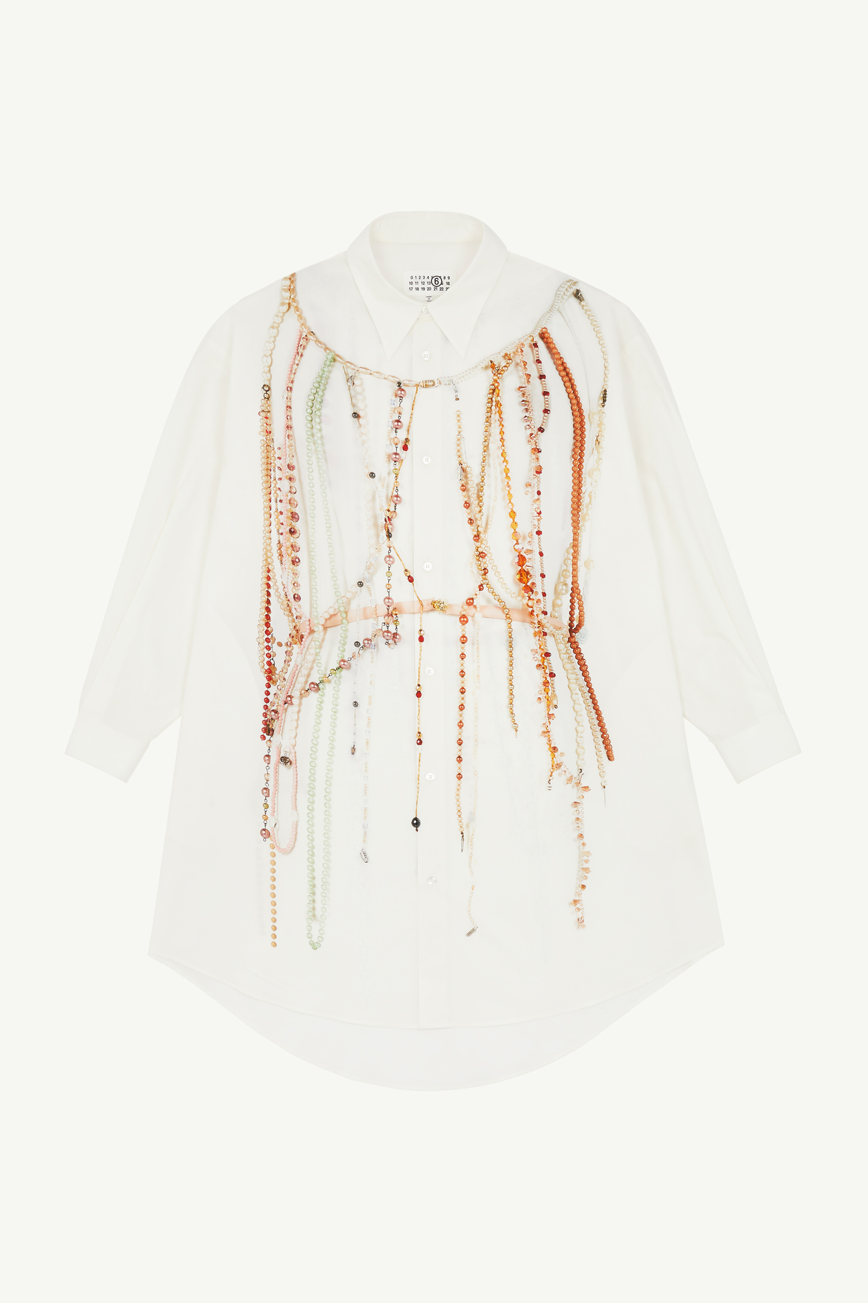 White Pearl Shirt Dress | MM6 Official