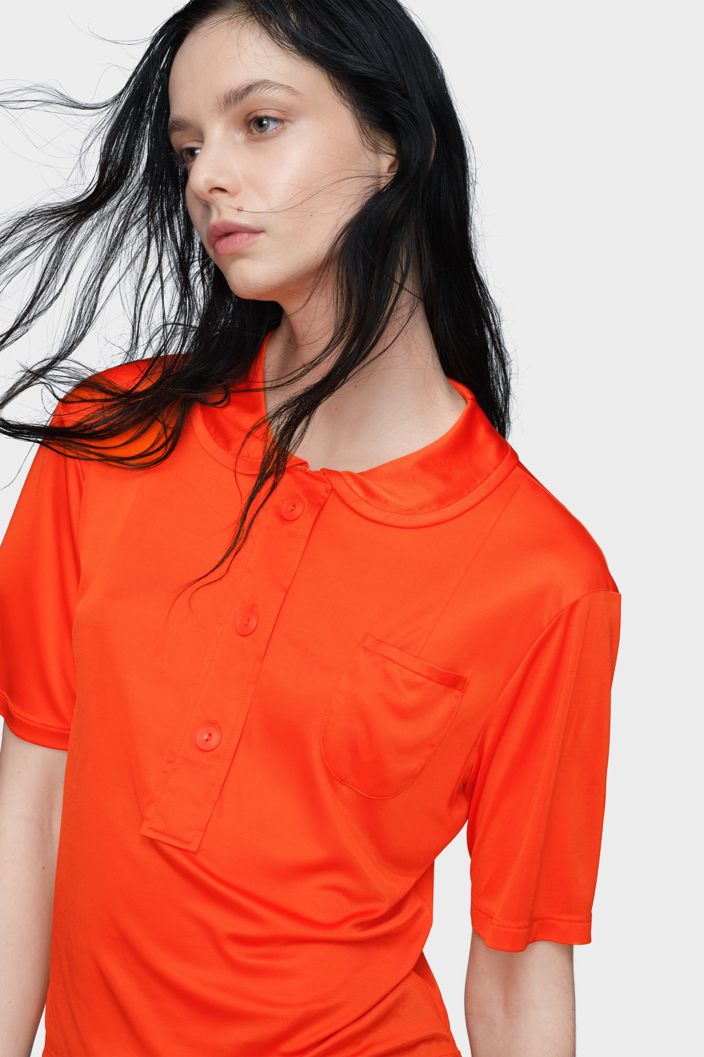 Women's Orange Viscose Polo Shirt | Maison Margiela