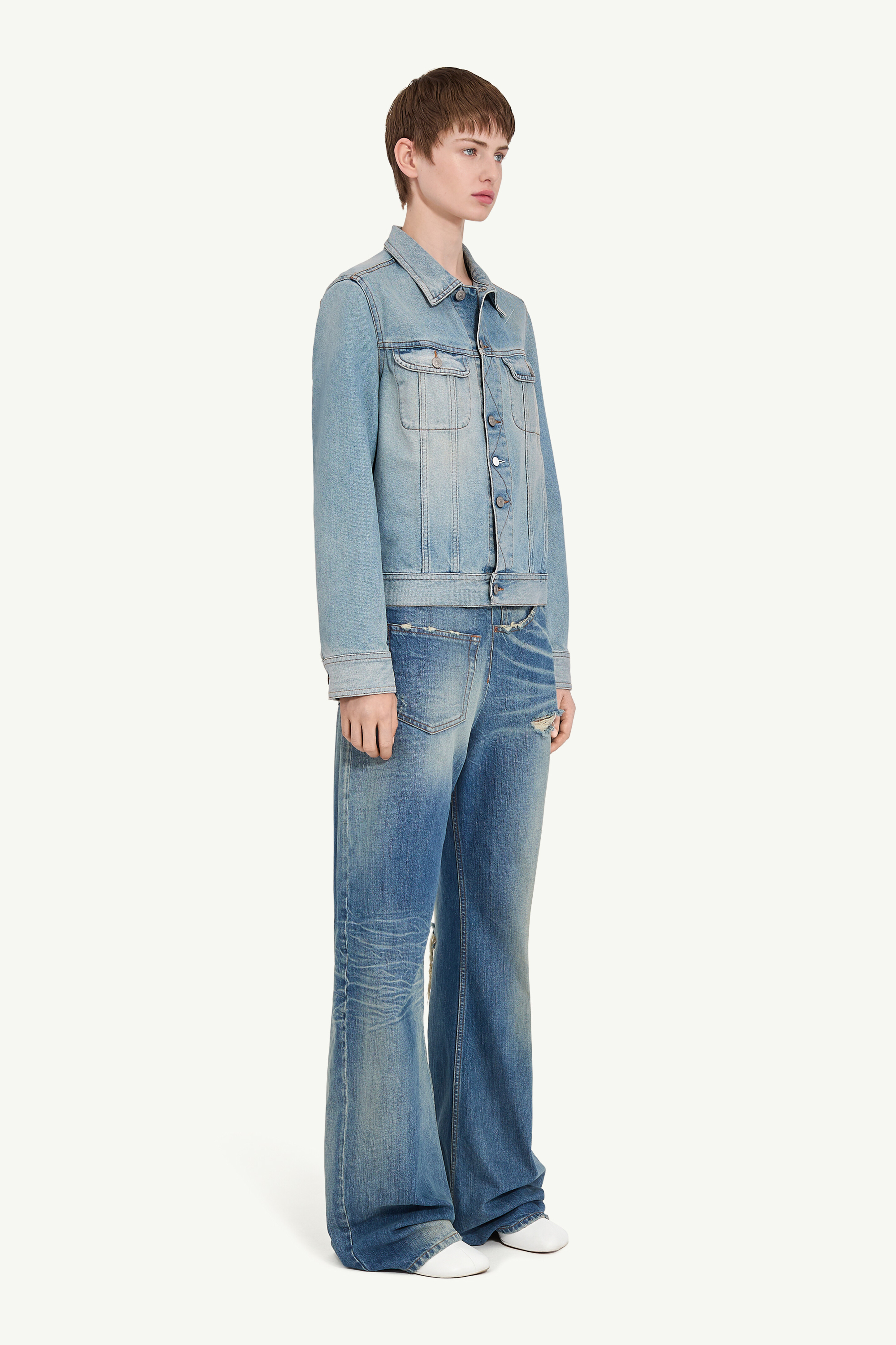 Blue Oversized Twist Denim Jacket | Maison Margiela