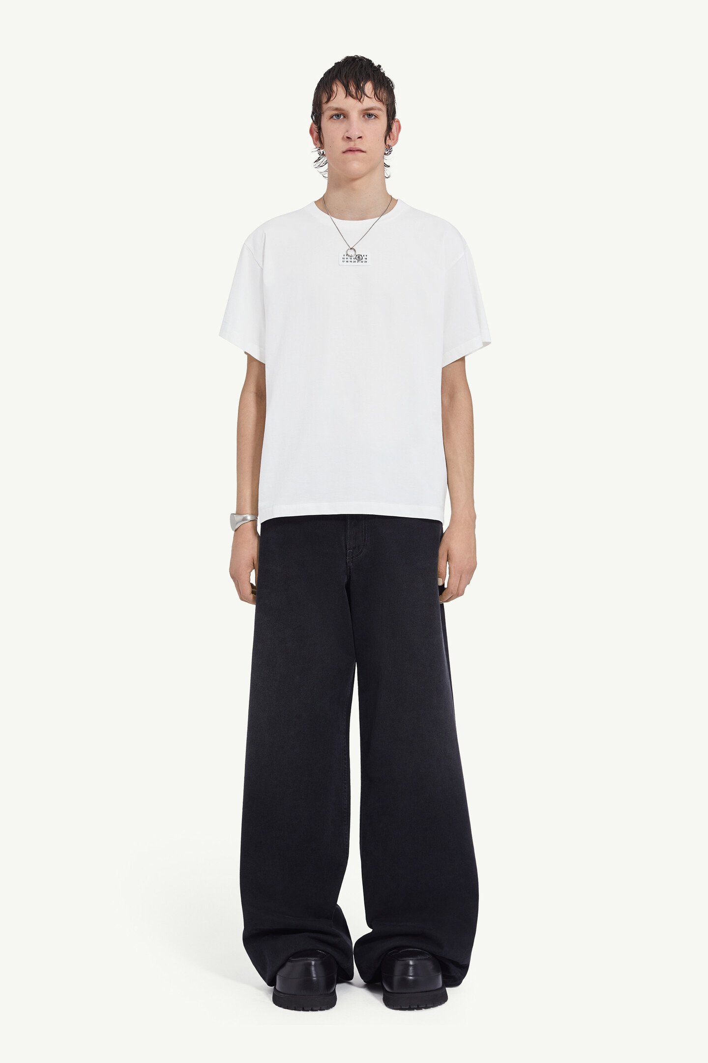 White Cotton Men's Crewneck T-Shirt | MM6 White Cotton Men's Crewneck T-Shirt | MM6