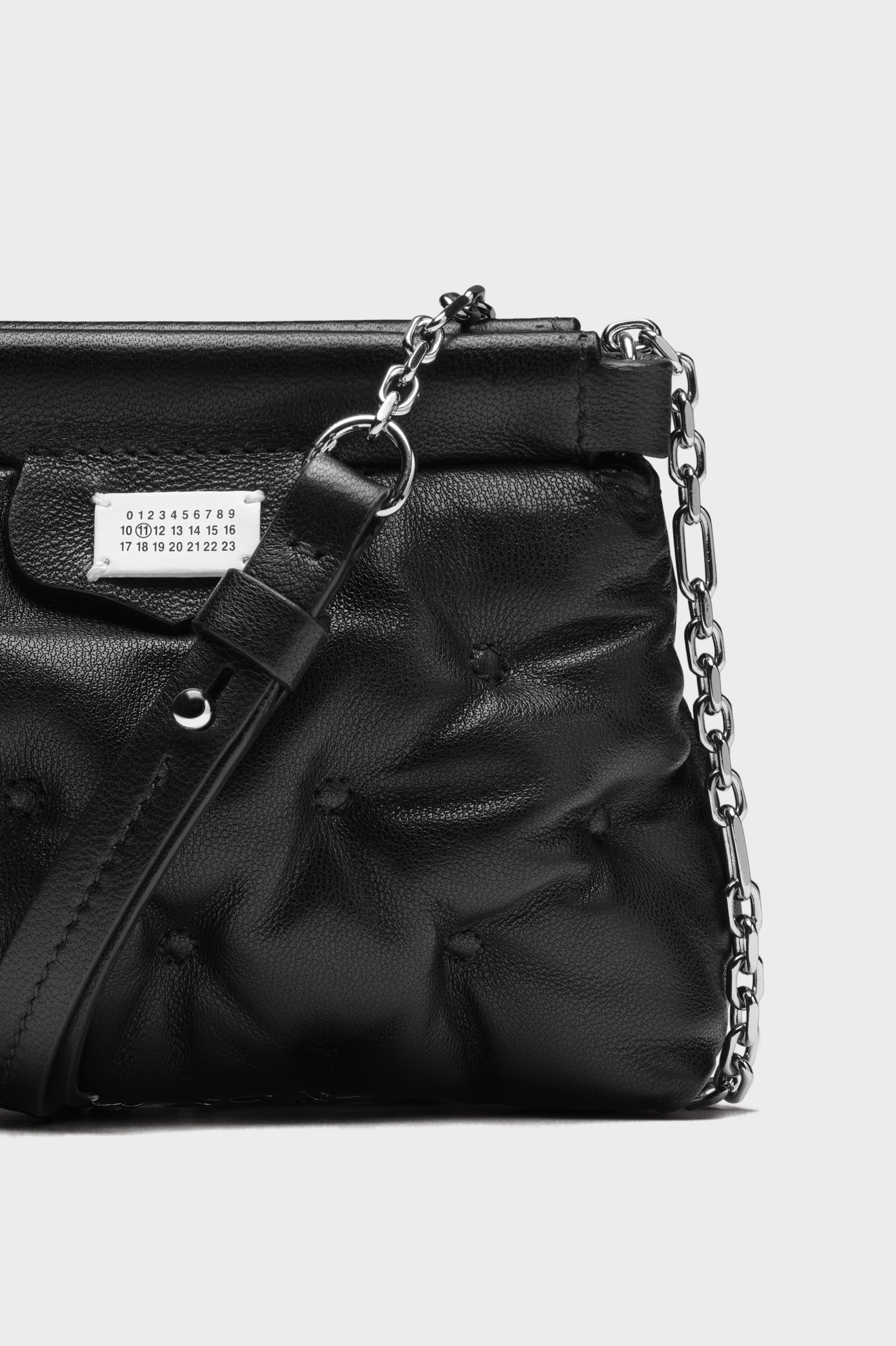 Black Leather Glam Slam Bag Classique Baby | Maison Margiela