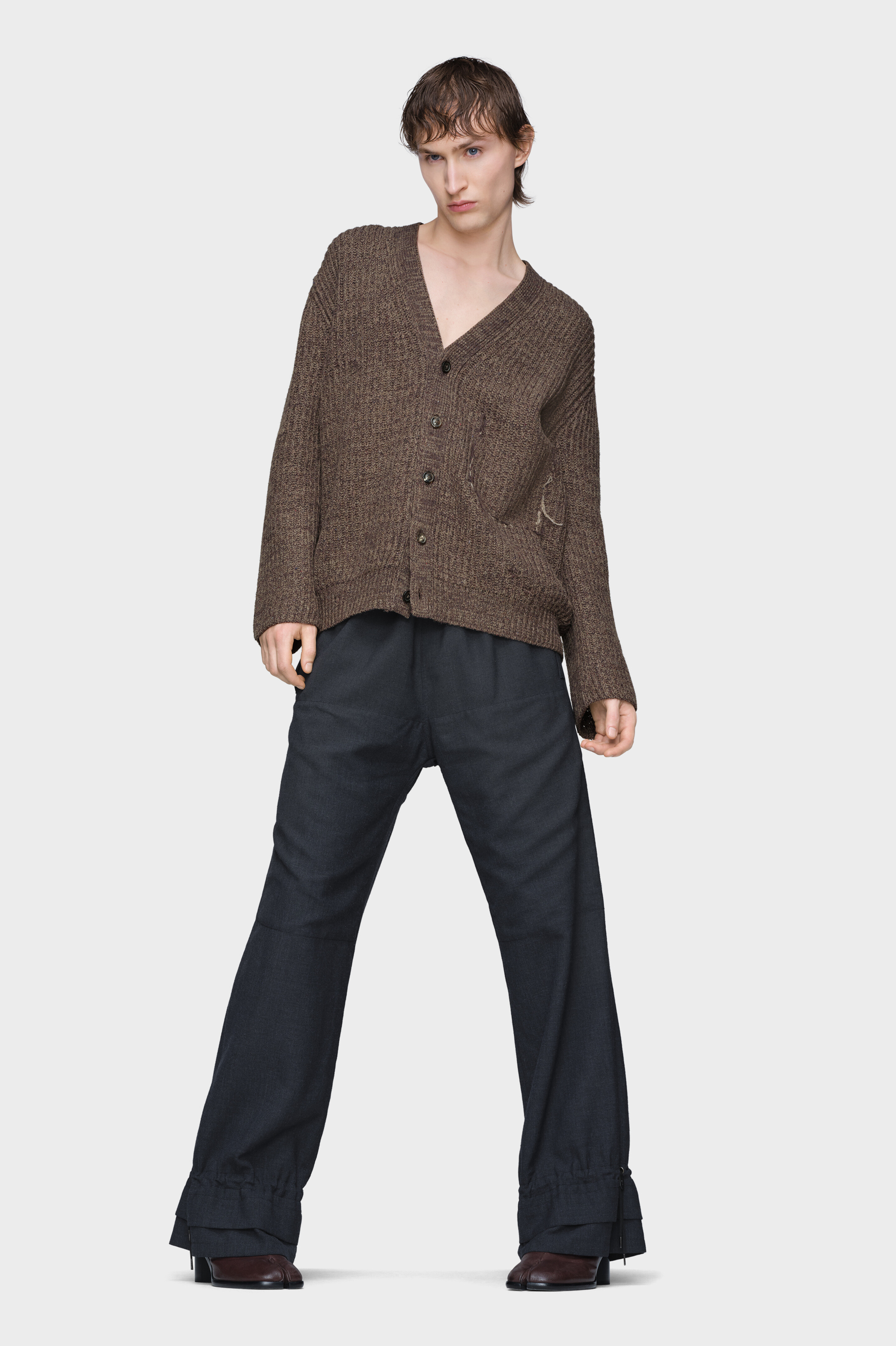 Men's Brown Cotton Wool Cardigan | Maison Margiela