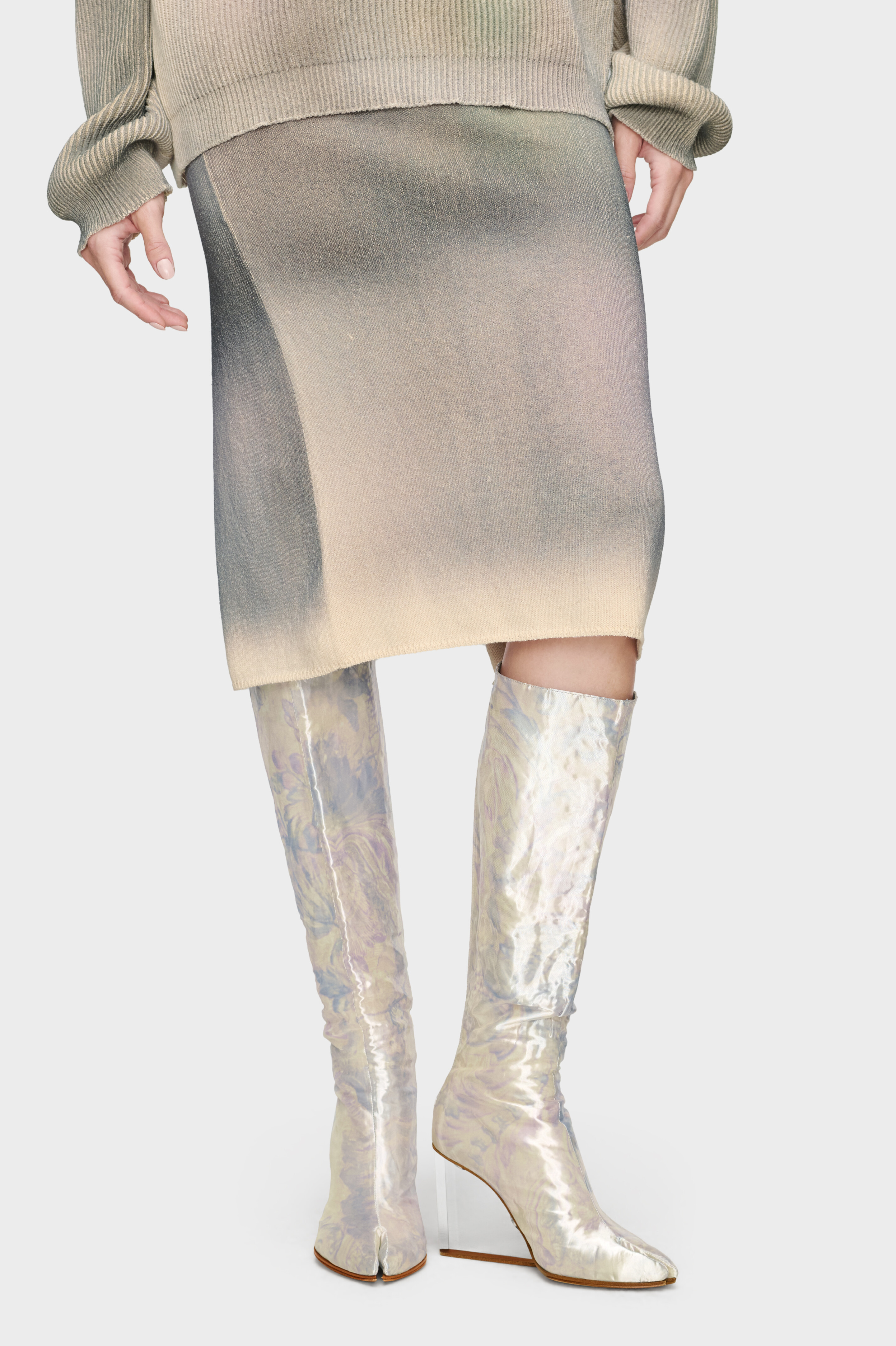 TABI CLAW PLEXI KNEE BOOTS H90