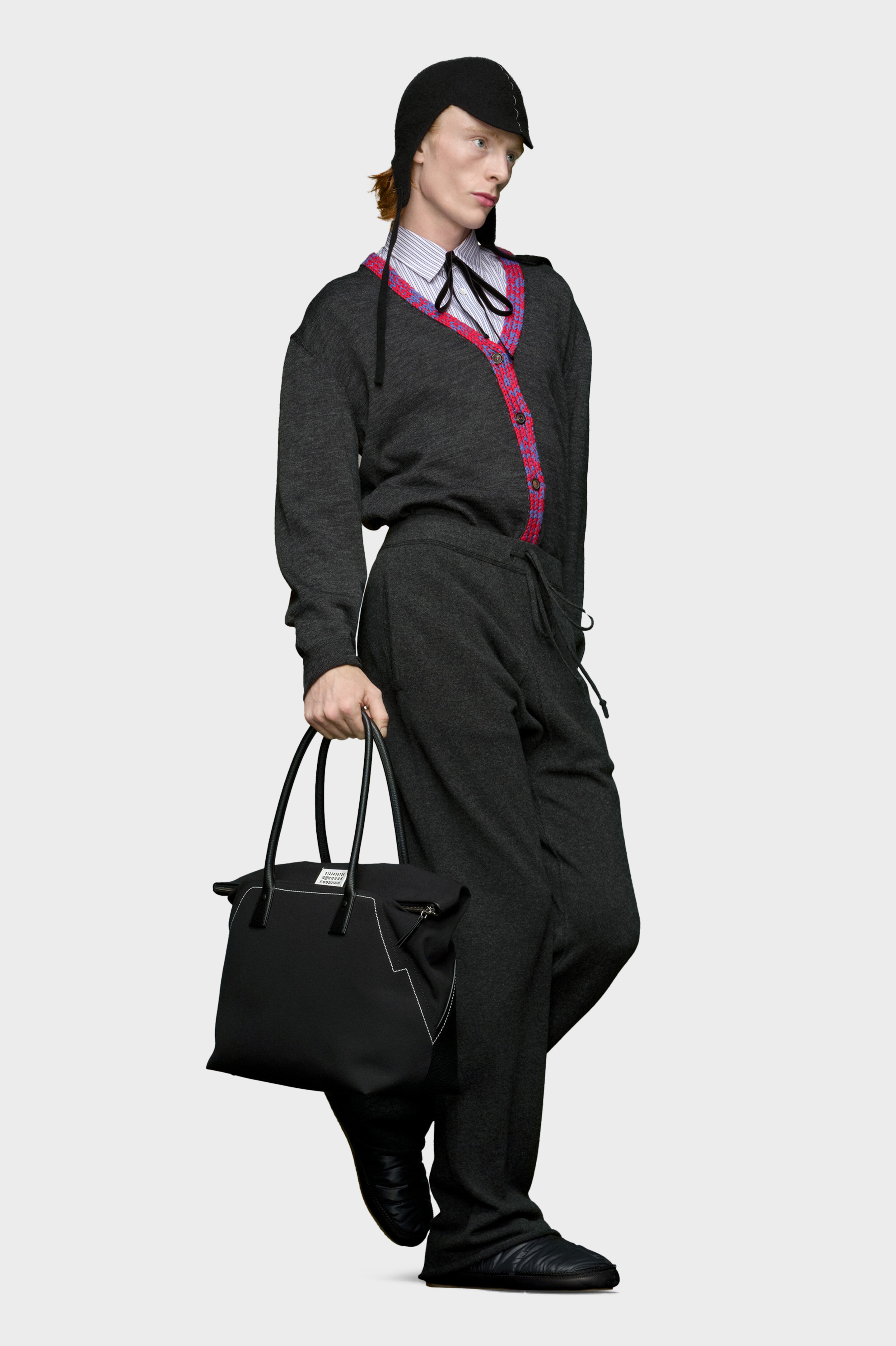 Black Leather Large 5AC Shopping Bag | Maison Margiela
