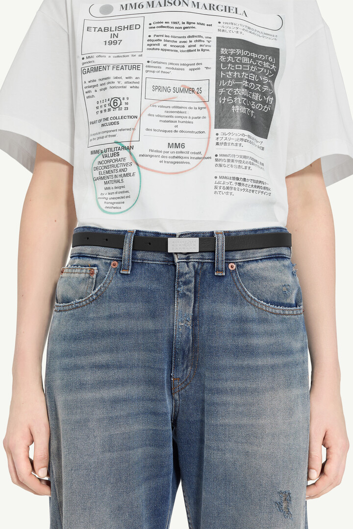 ベルト MM6 Maison Margiela SS25 (SA5TP0011 P7258T8013) Black Calf Leather Belt | Maison Margiela