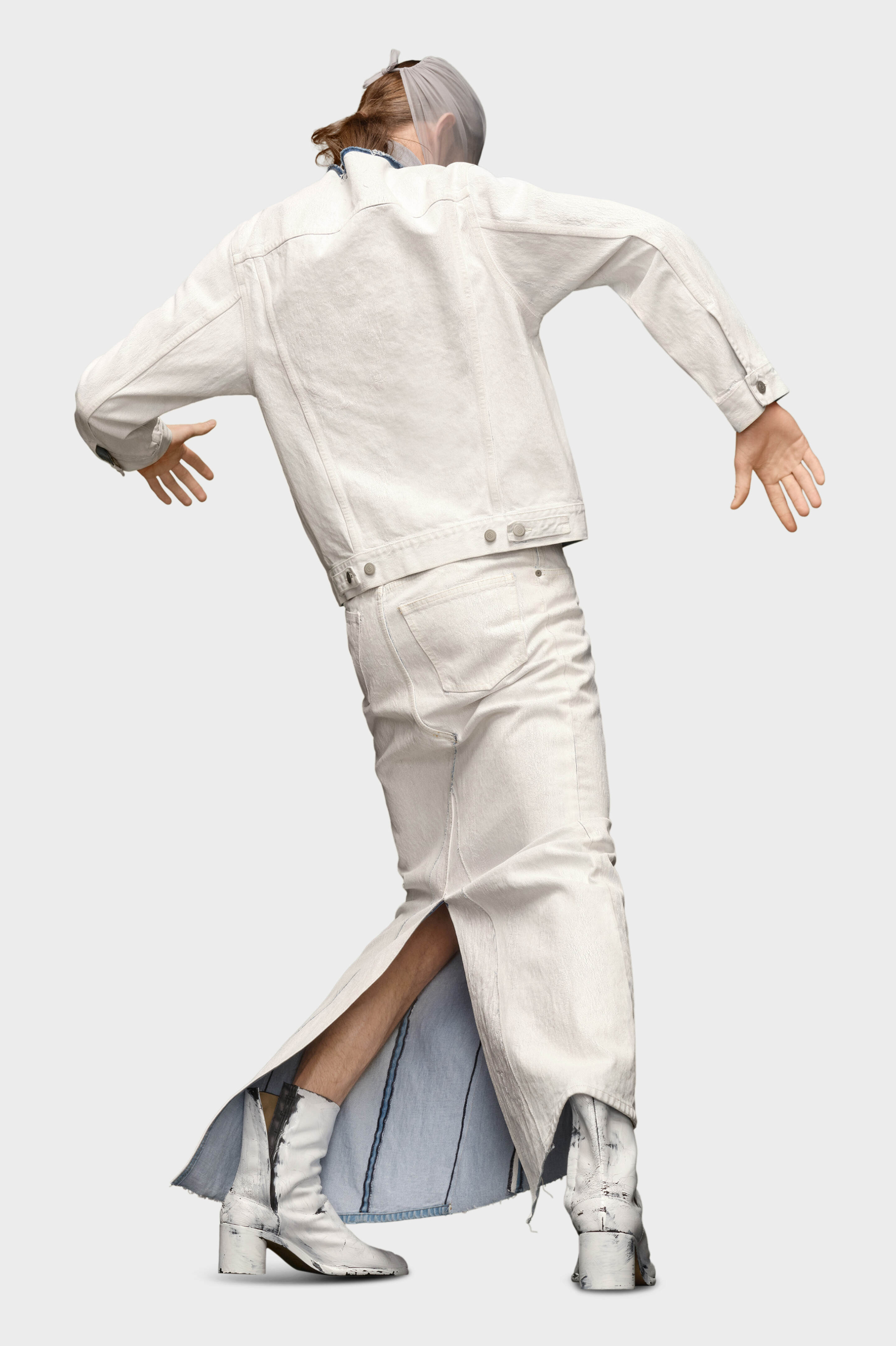 White Collarless Denim Jacket | Maison Margiela Official
