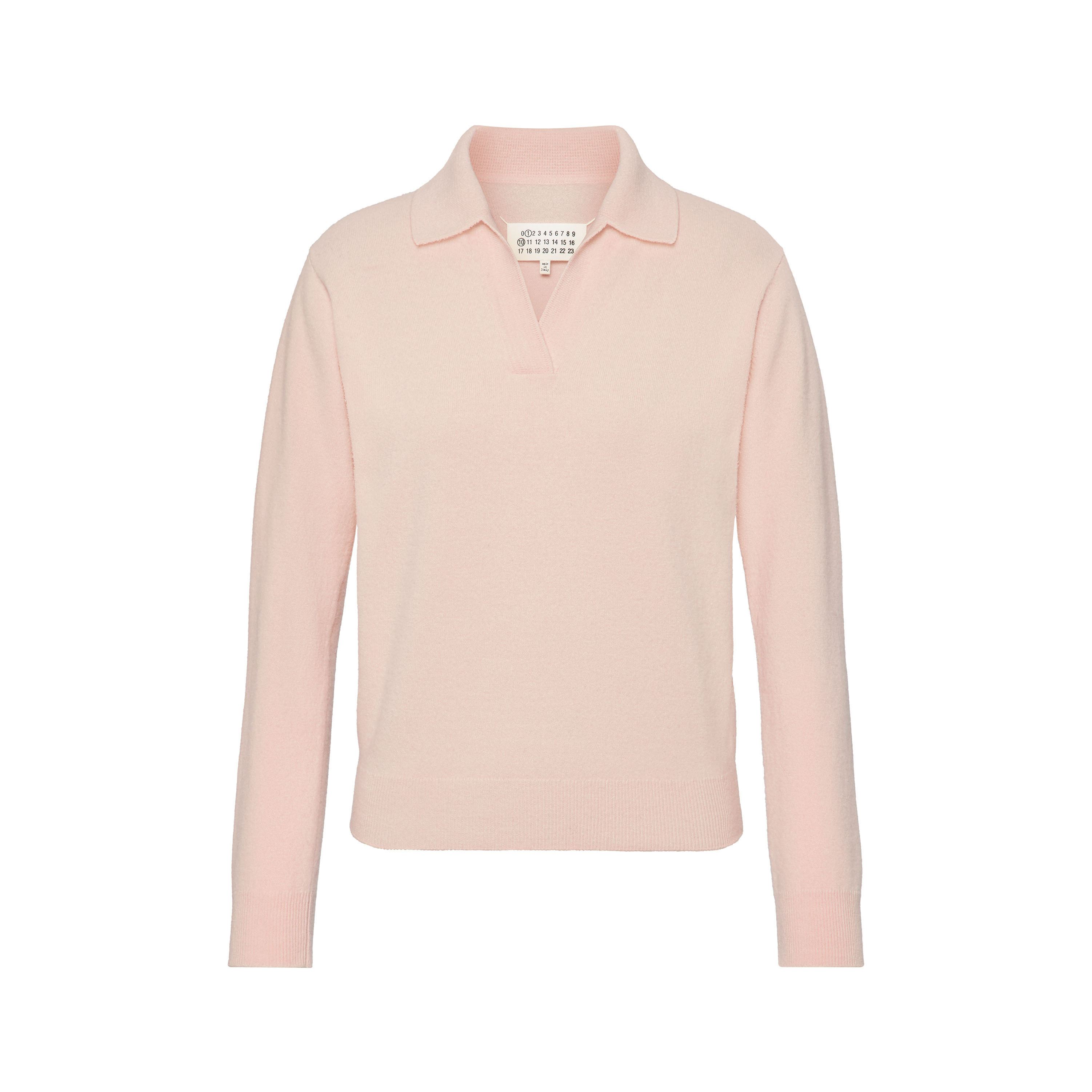 Women's Pink Wool Polo Knit Top | Maison Margiela