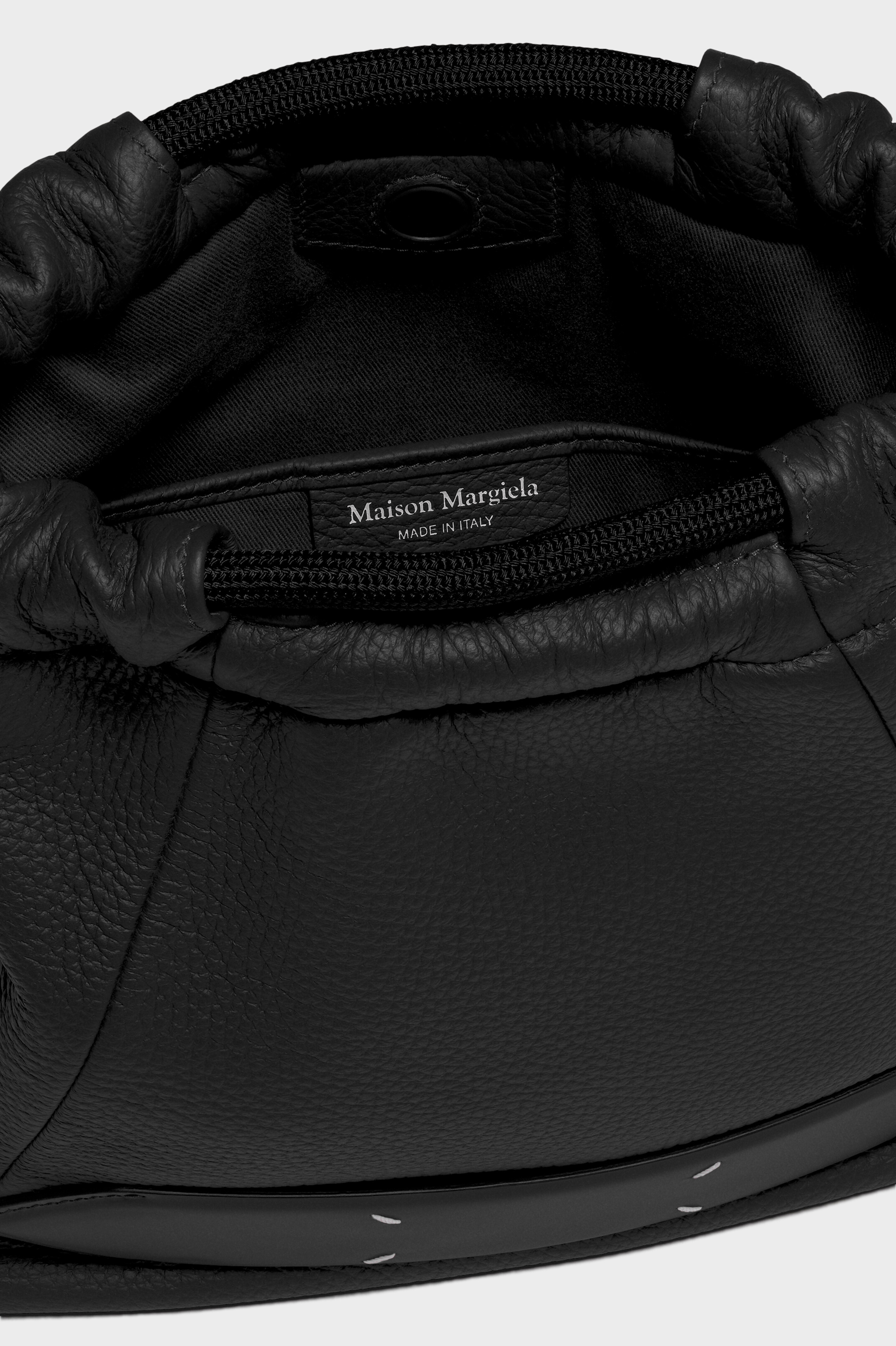 Black Soft Leather Drawstring 5AC Bag | Maison Margiela