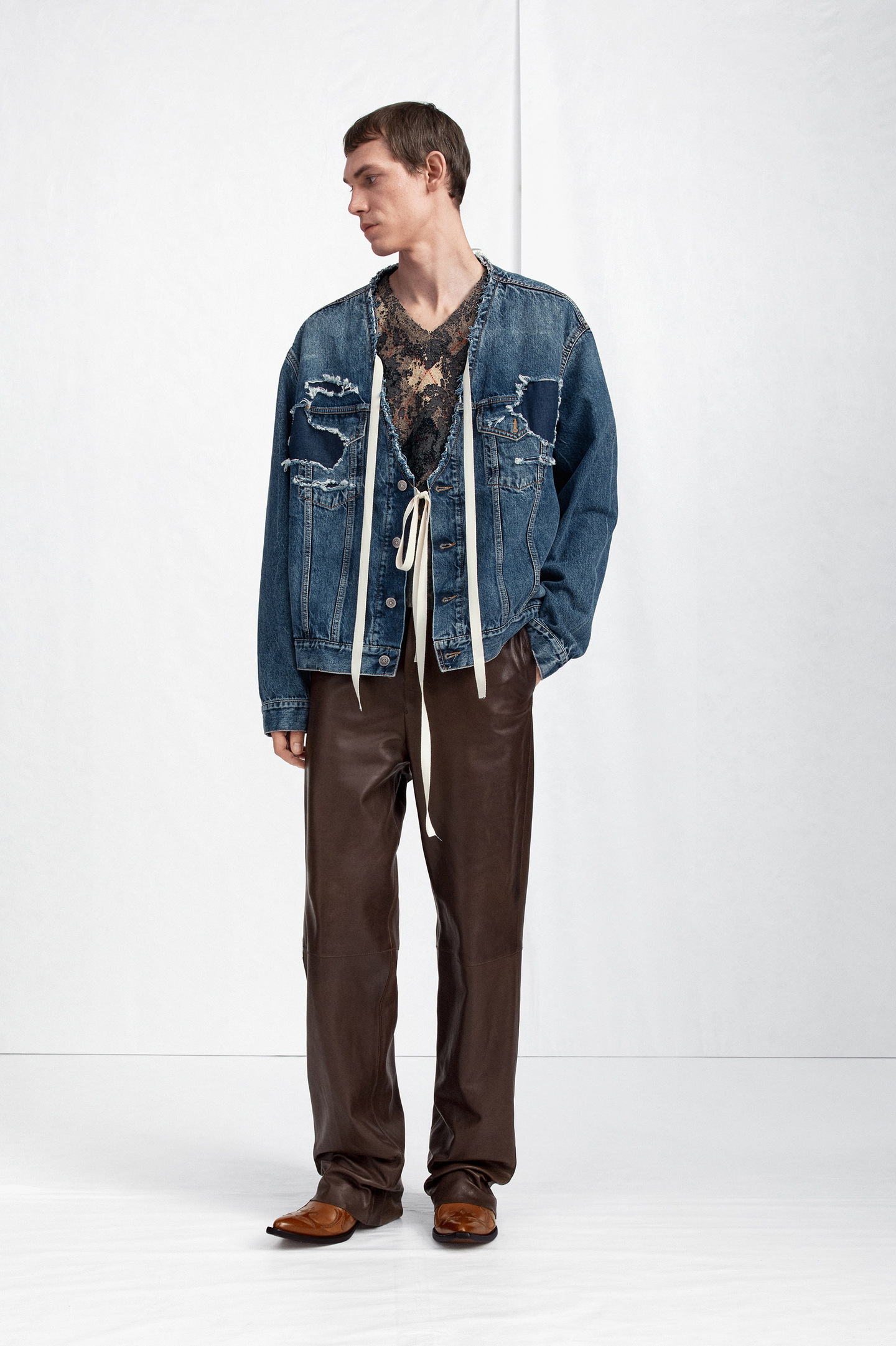 Blue Distressed Assemblage Denim Jacket | Maison Margiela Official