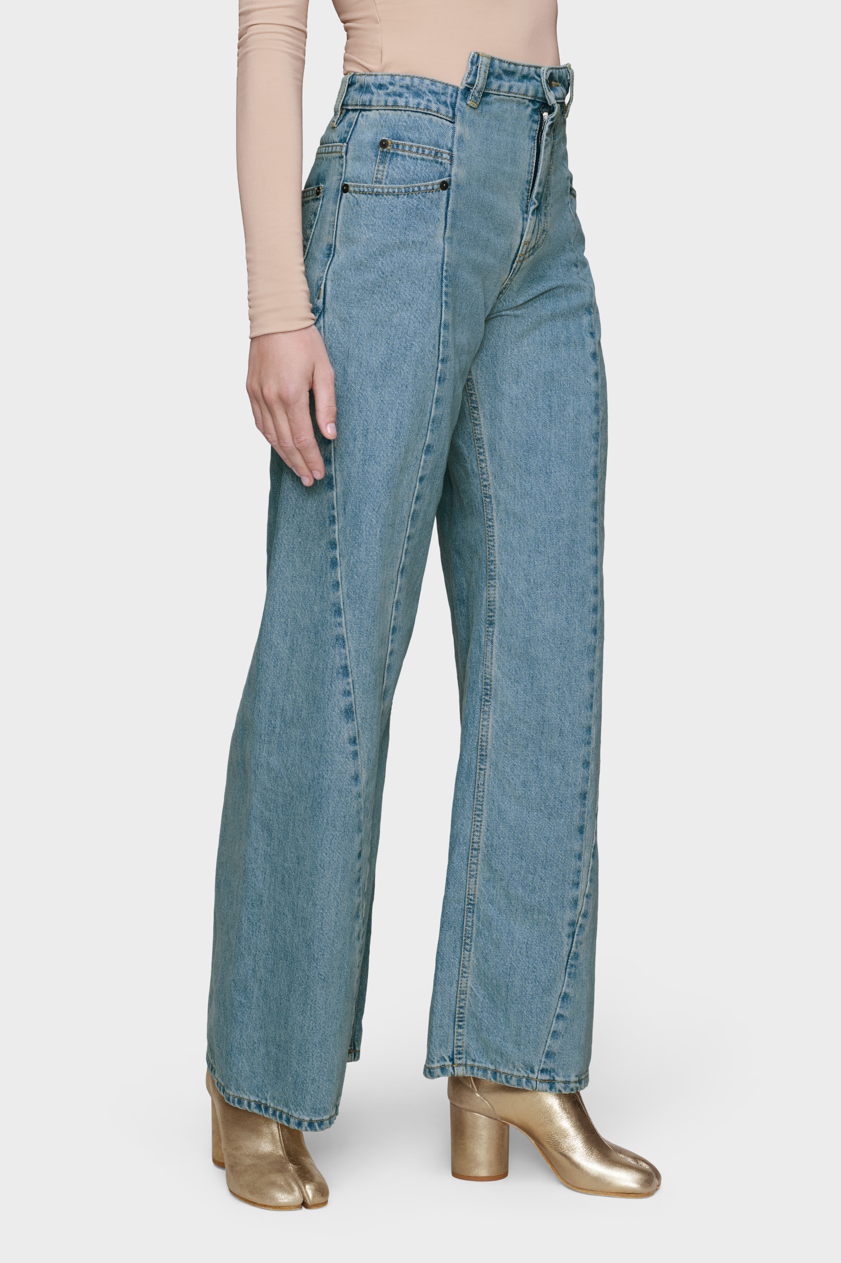 Blue Denim Regular-waisted Wide-leg Jeans | Maison Margiela