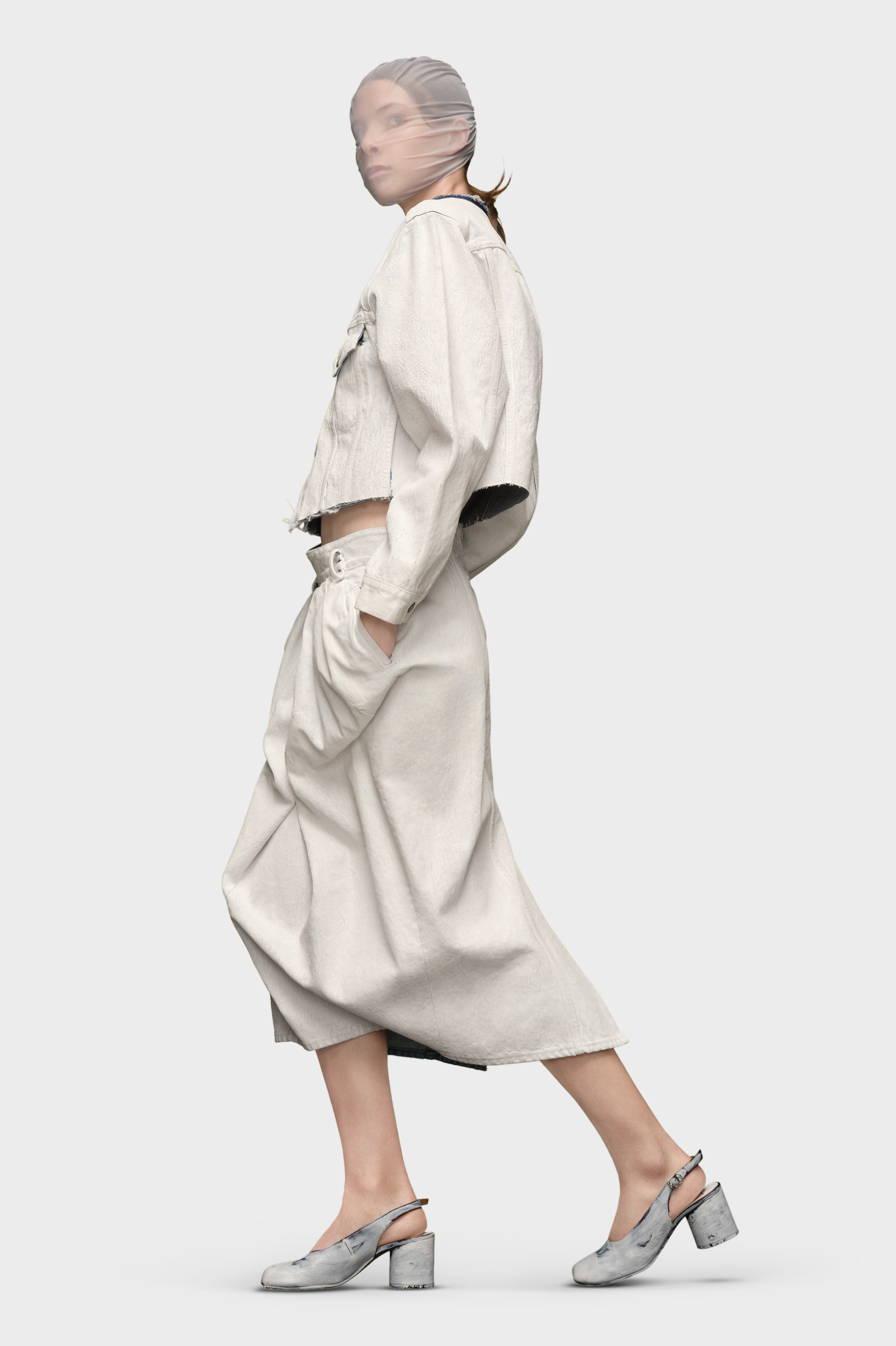 White Cropped Denim Jacket | Maison Margiela