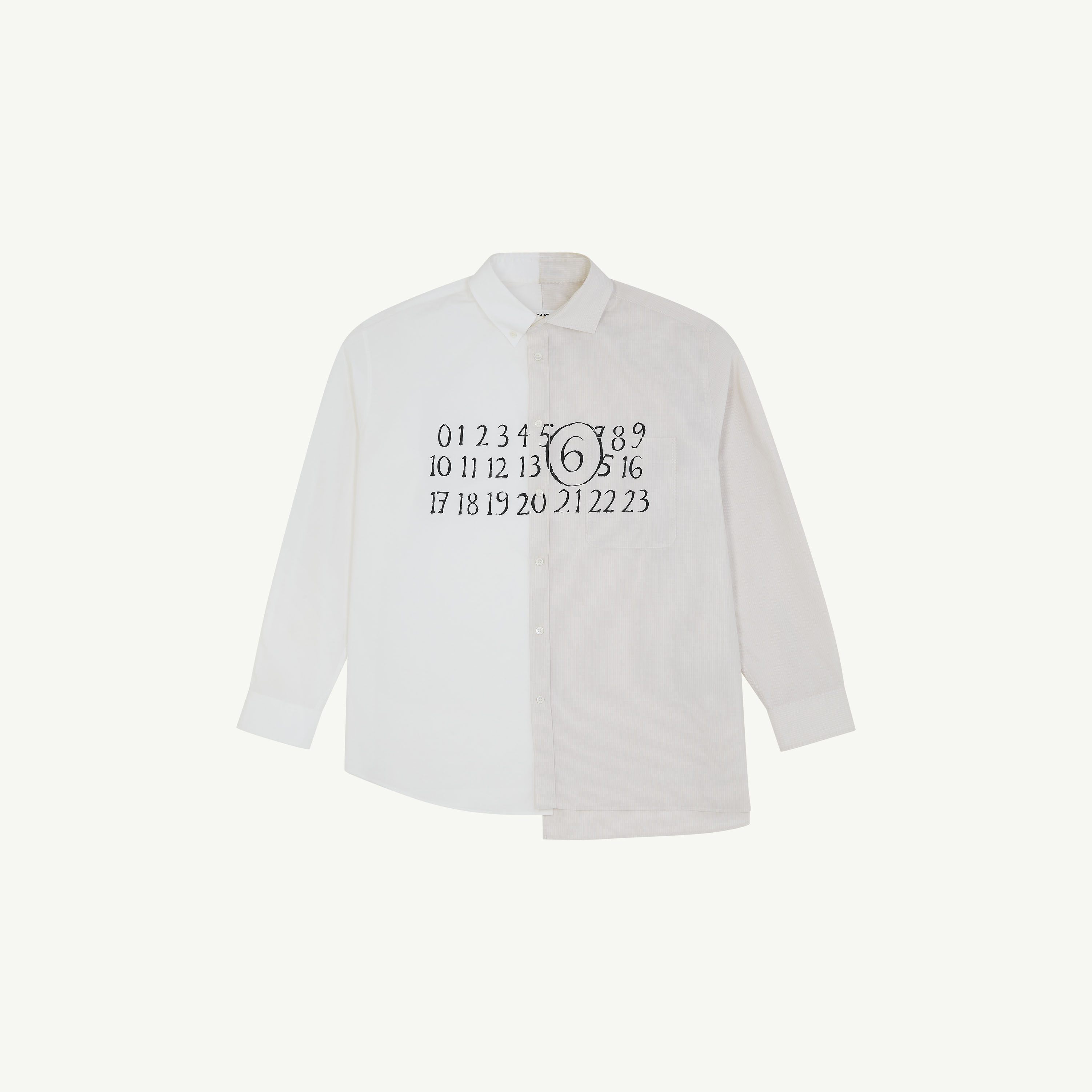 White Printed Asymmetric Shirt | Maison Margiela