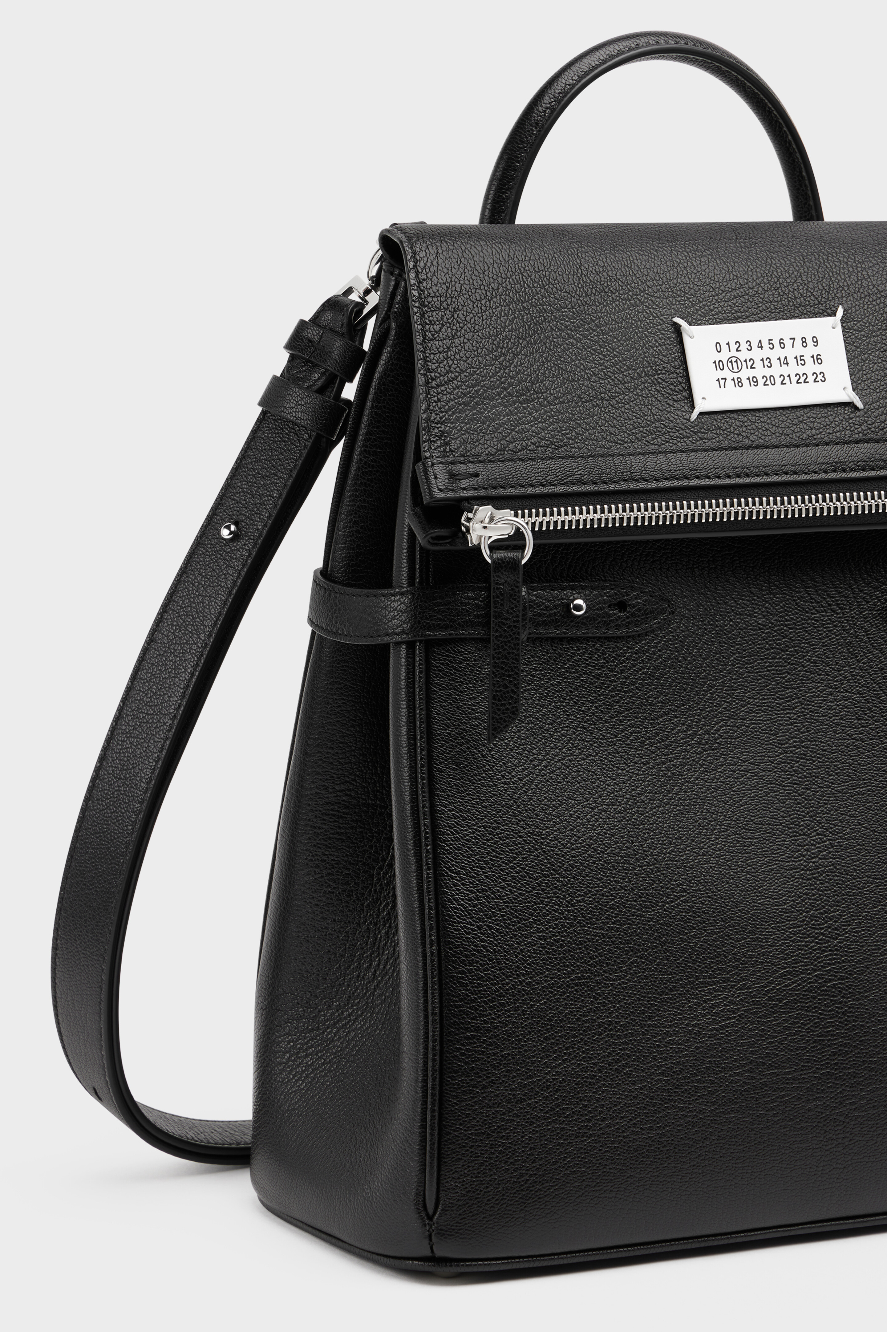 Black Goat Leather 5AC Top Handle Backpack | Maison Margiela