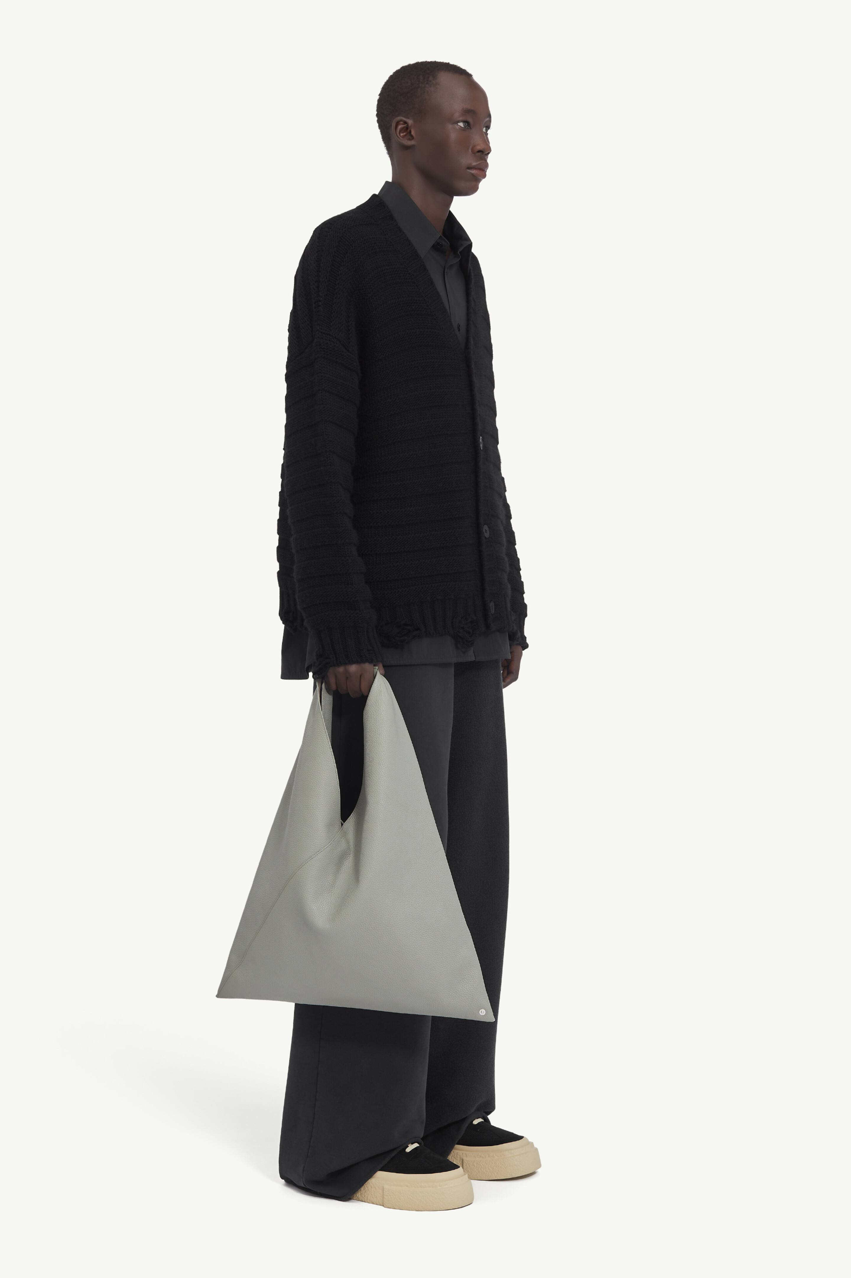 Black Knitted V-neck Wool Cardigan | Maison Margiela