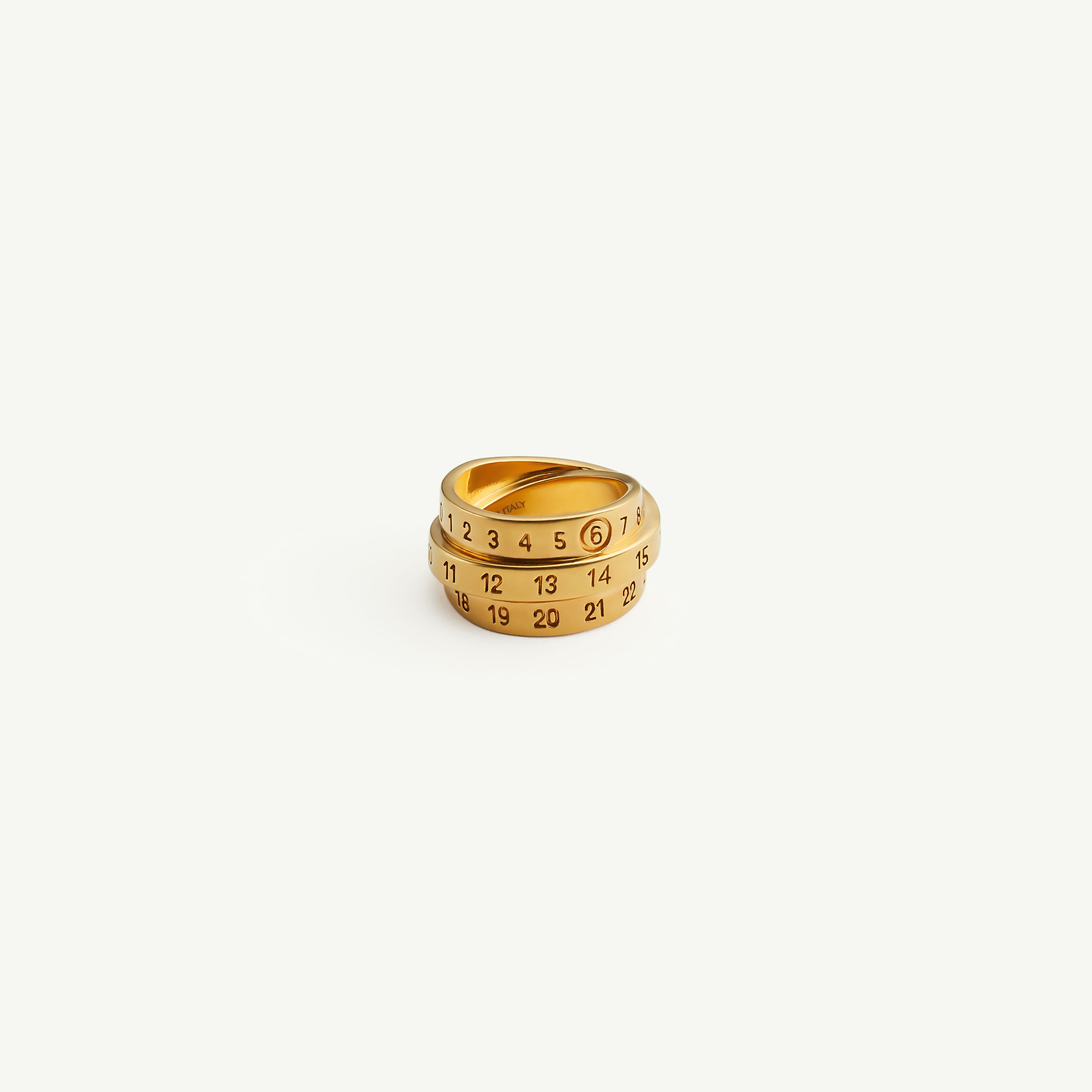 Yellow Brass Triple Logo Ring | Maison Margiela Yellow Brass Triple Logo Ring | Maison Margiela