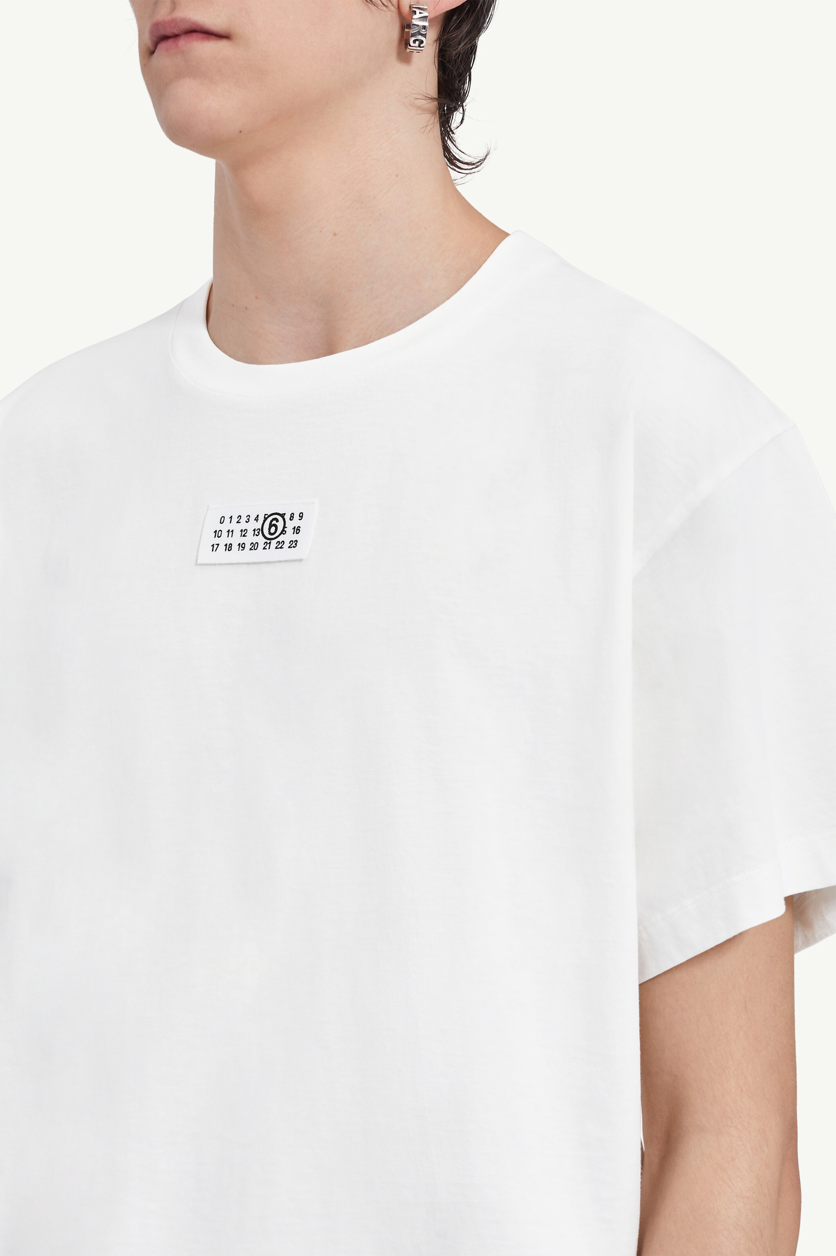 White Cotton Men's Crewneck T-Shirt | MM6