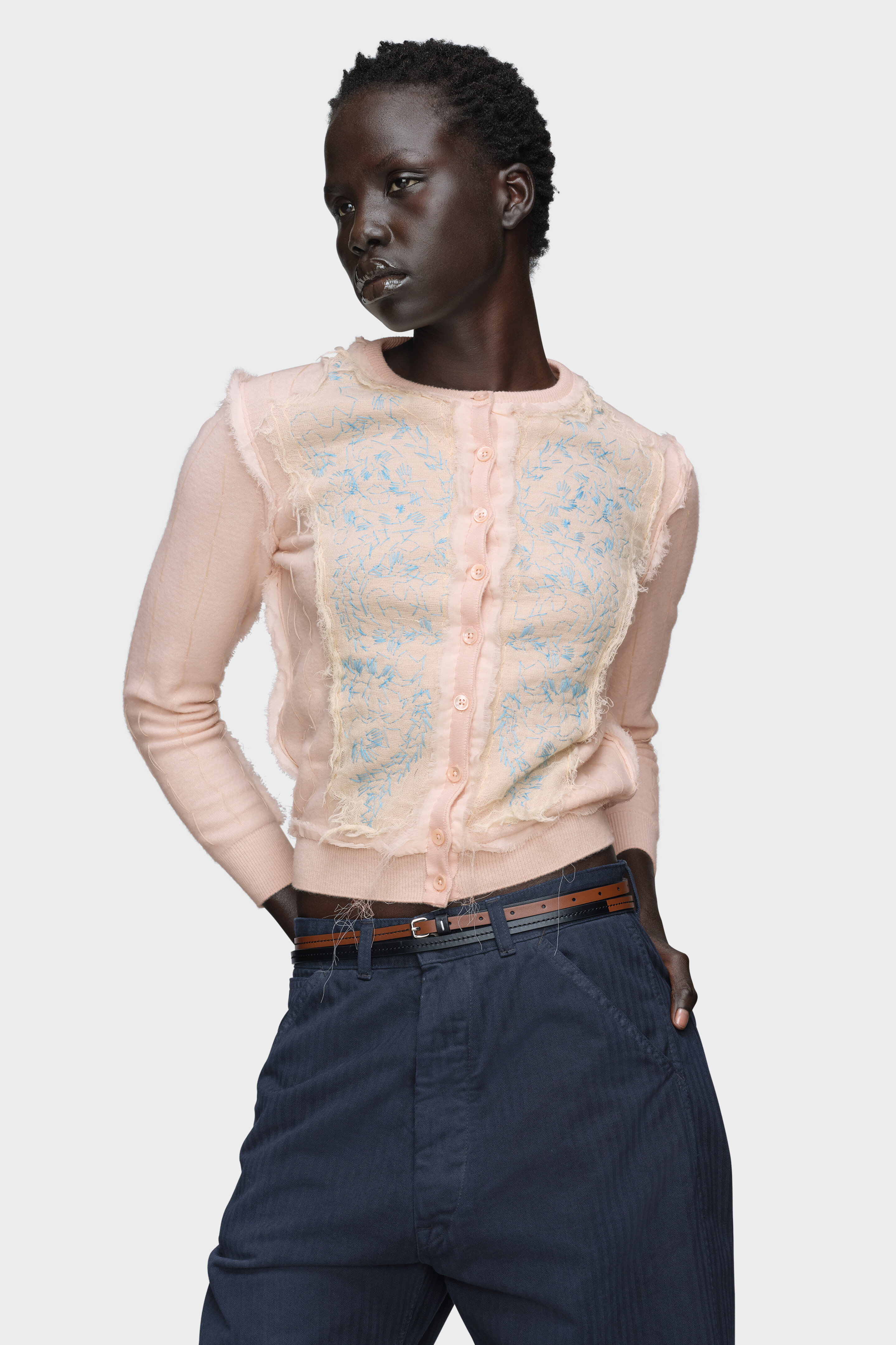 Women's Pink Wool Knit Cardigan | Maison Margiela