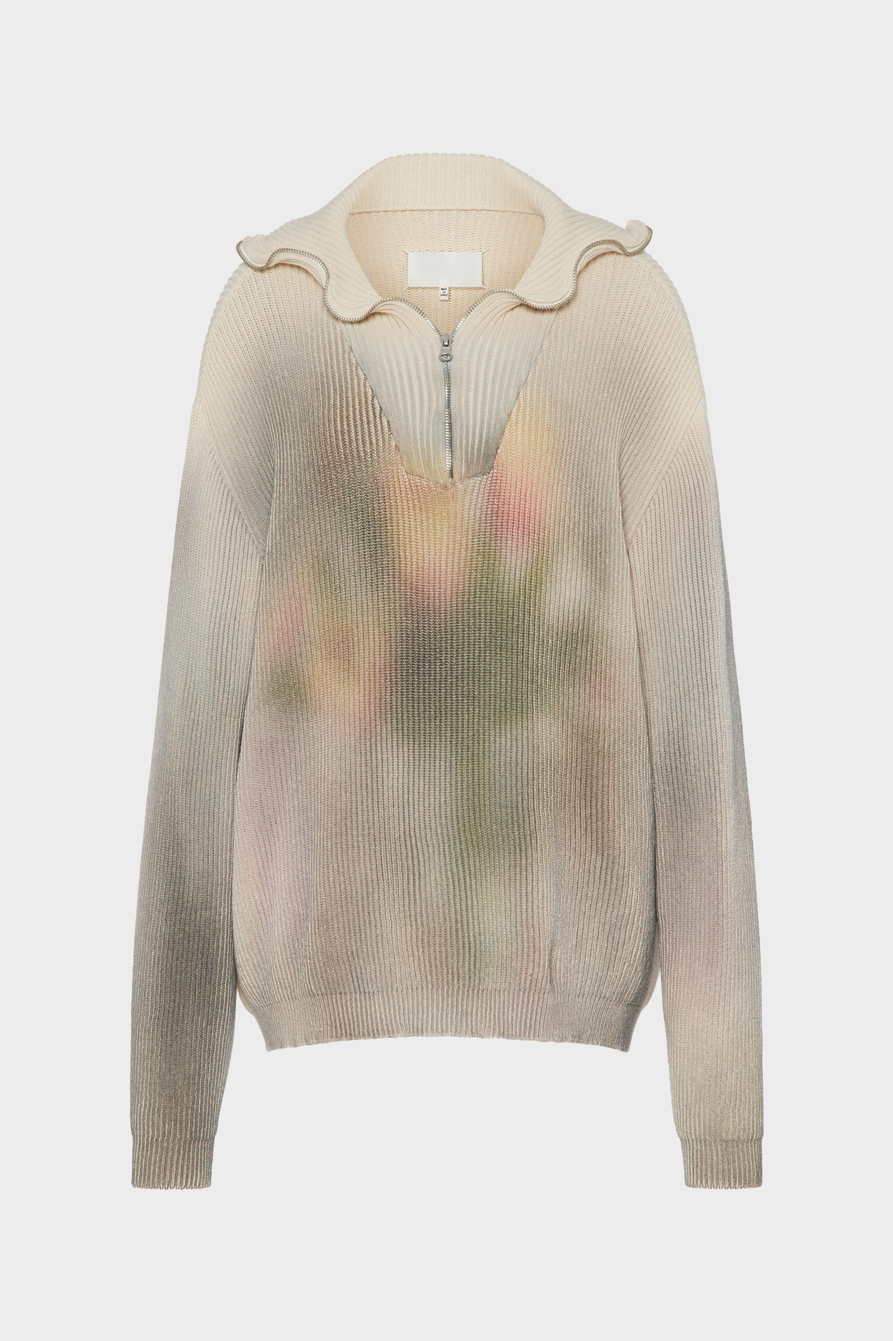 Ecru Zip Knit Pullover | Maison Margiela Official