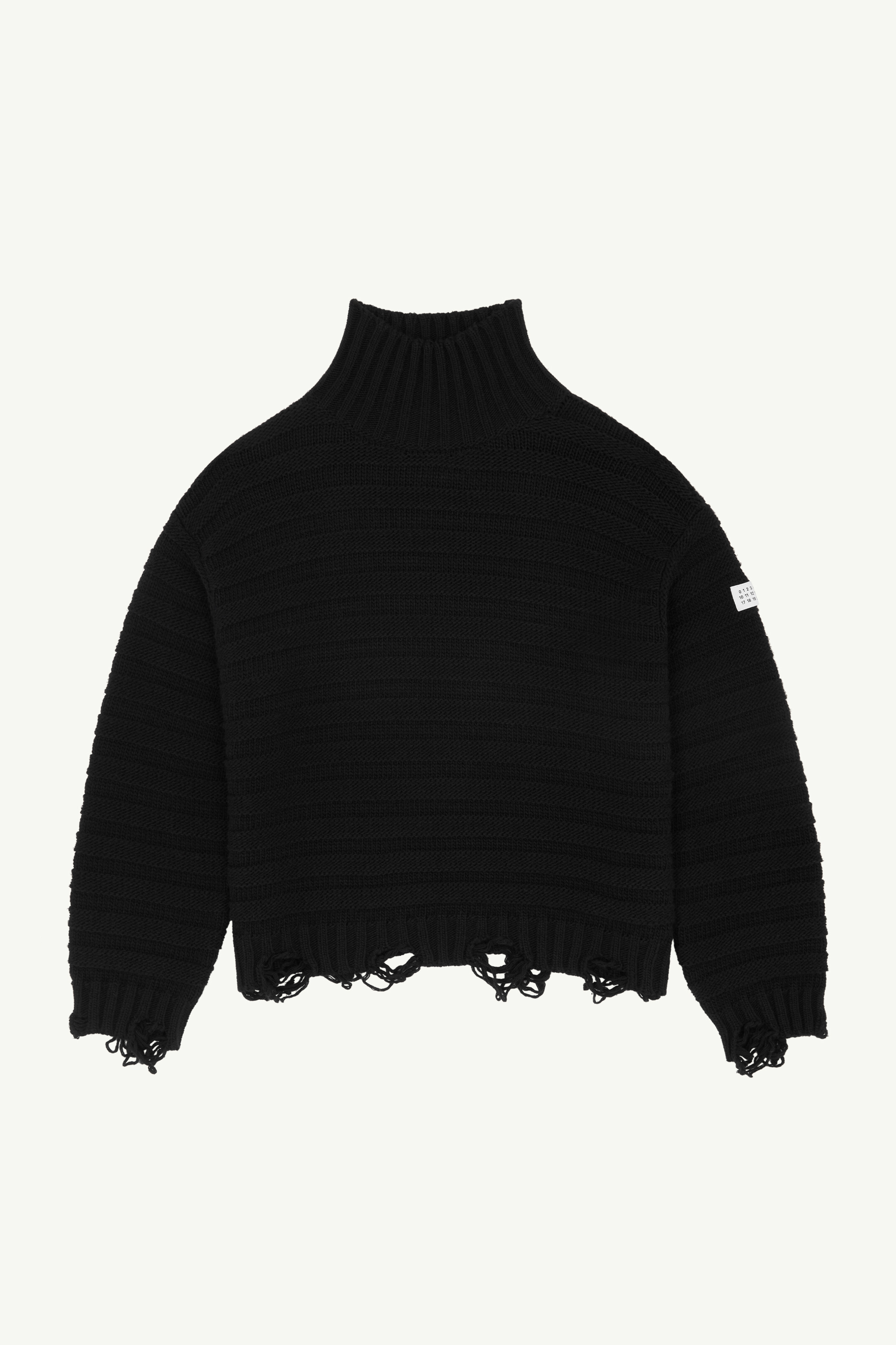 エ*7様 MM6 Maison Margiela ブラック Vネック 長袖ニット Black Wool Turtleneck | MM6 Official