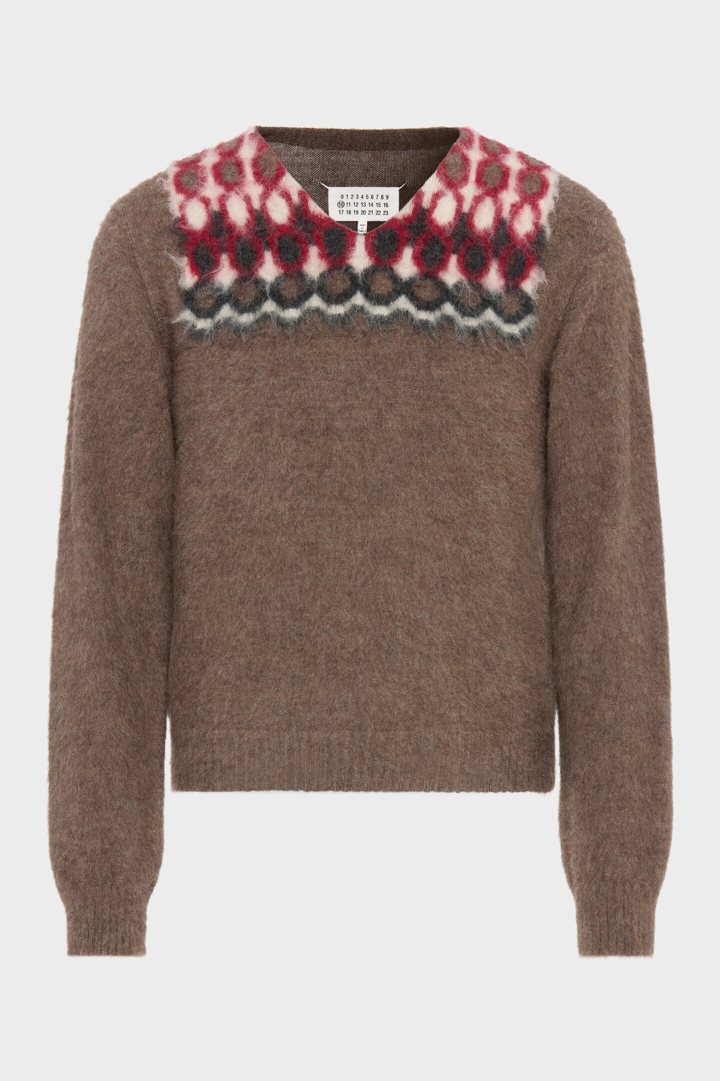 Maison Margiela ⑩ Alpaca Knit Sweater Brown Alpaca Wool V-Neck Sweater | Maison Margiela Official