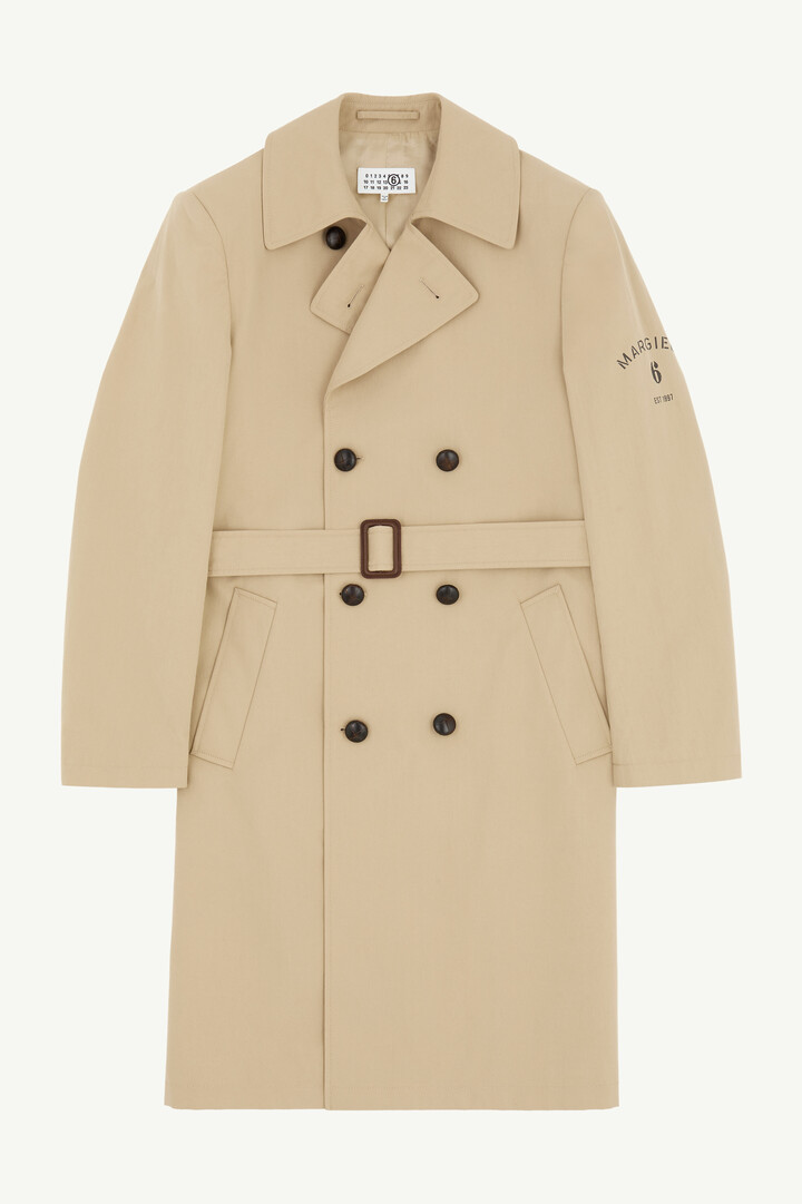 Brown Double-Breasted Belted Trench Coat | MM6 Official