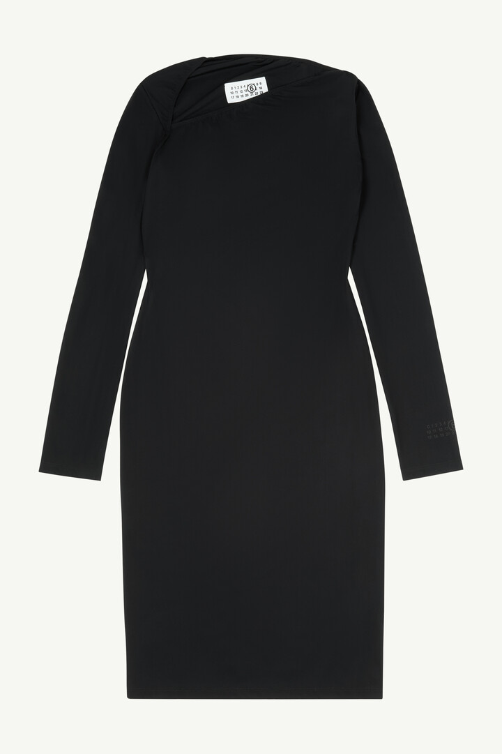 Black Jersey midi dress | MM6 Official