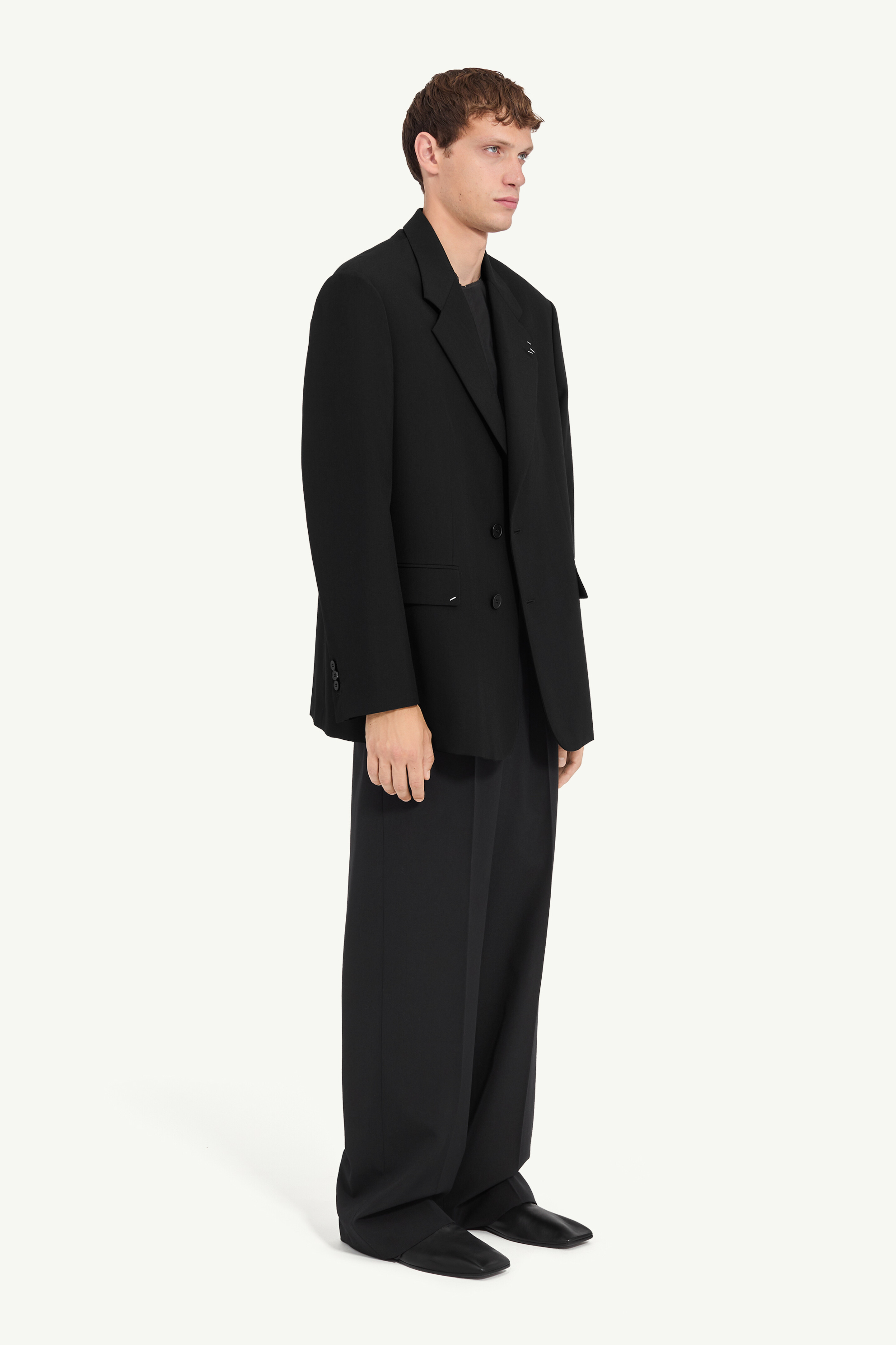 Stapled wool-blend jacket Black | MM6 Official